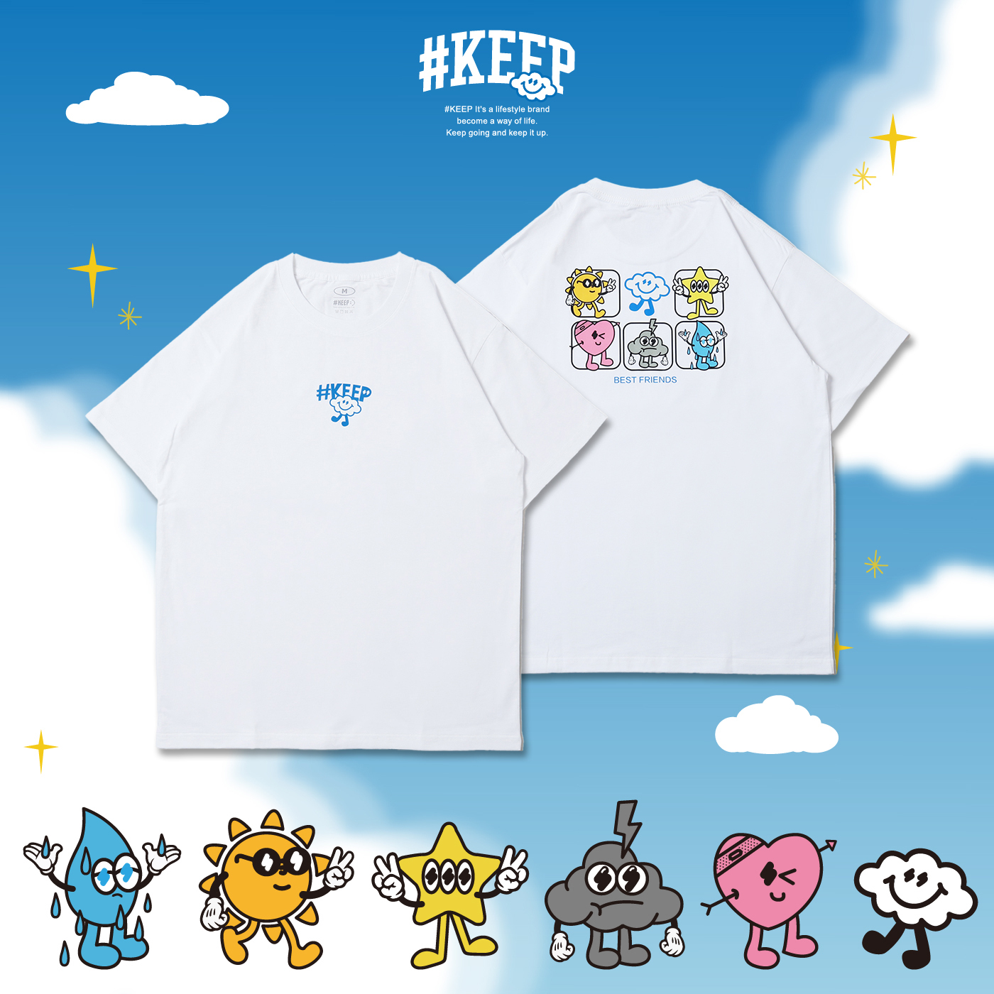 #KEEP UNIVERSE FRIENDS TEE 白色 黑色 KEEP宇宙系列 好朋友短TEE【KS272】
