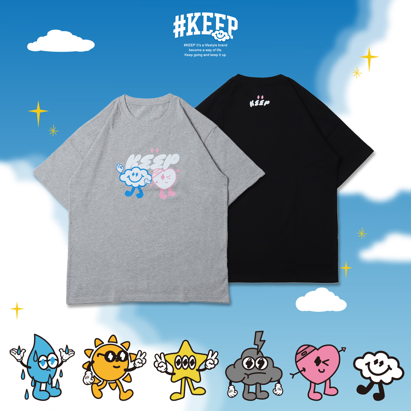 [預購商品售出無退換] #KEEP UNIVERSE CRUSH TEE 灰色 黑色 KEEP宇宙系列 戀愛短TEE【KS273】25VD 啾啾 威寶