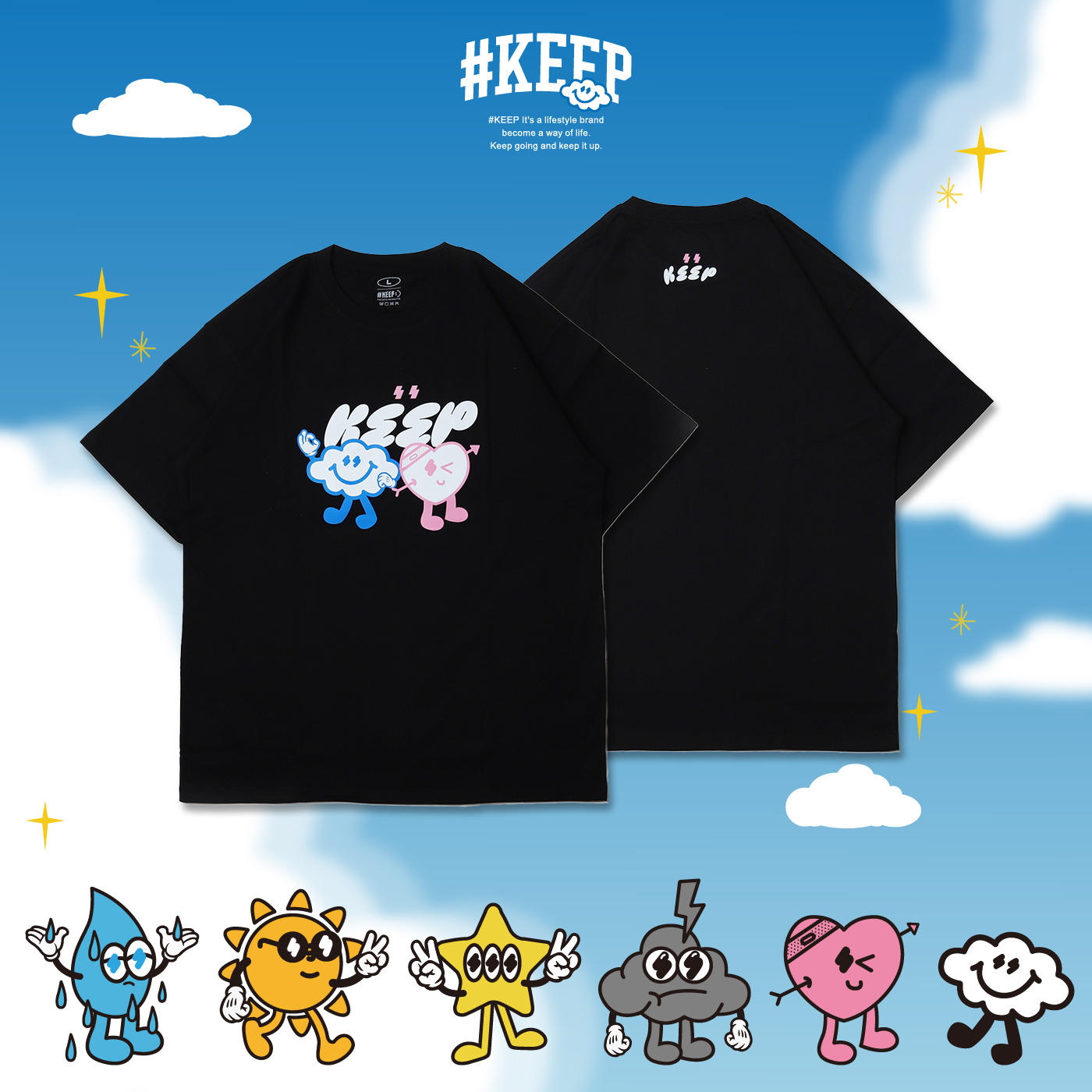 [預購商品售出無退換] #KEEP UNIVERSE CRUSH TEE 灰色 黑色 KEEP宇宙系列 戀愛短TEE【KS273】25VD 啾啾 威寶