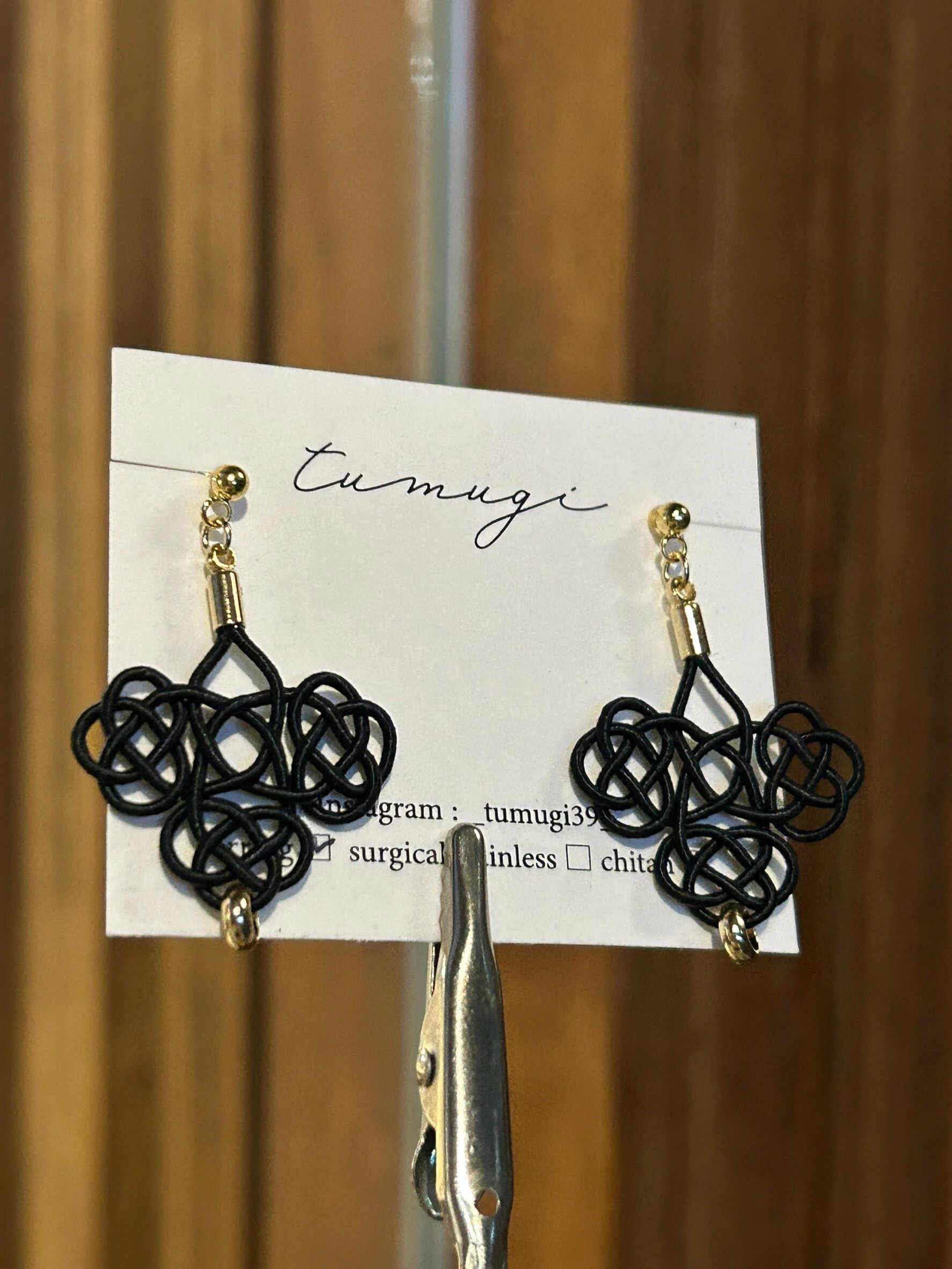 [TUMUGI] 水引三重窗花耳環