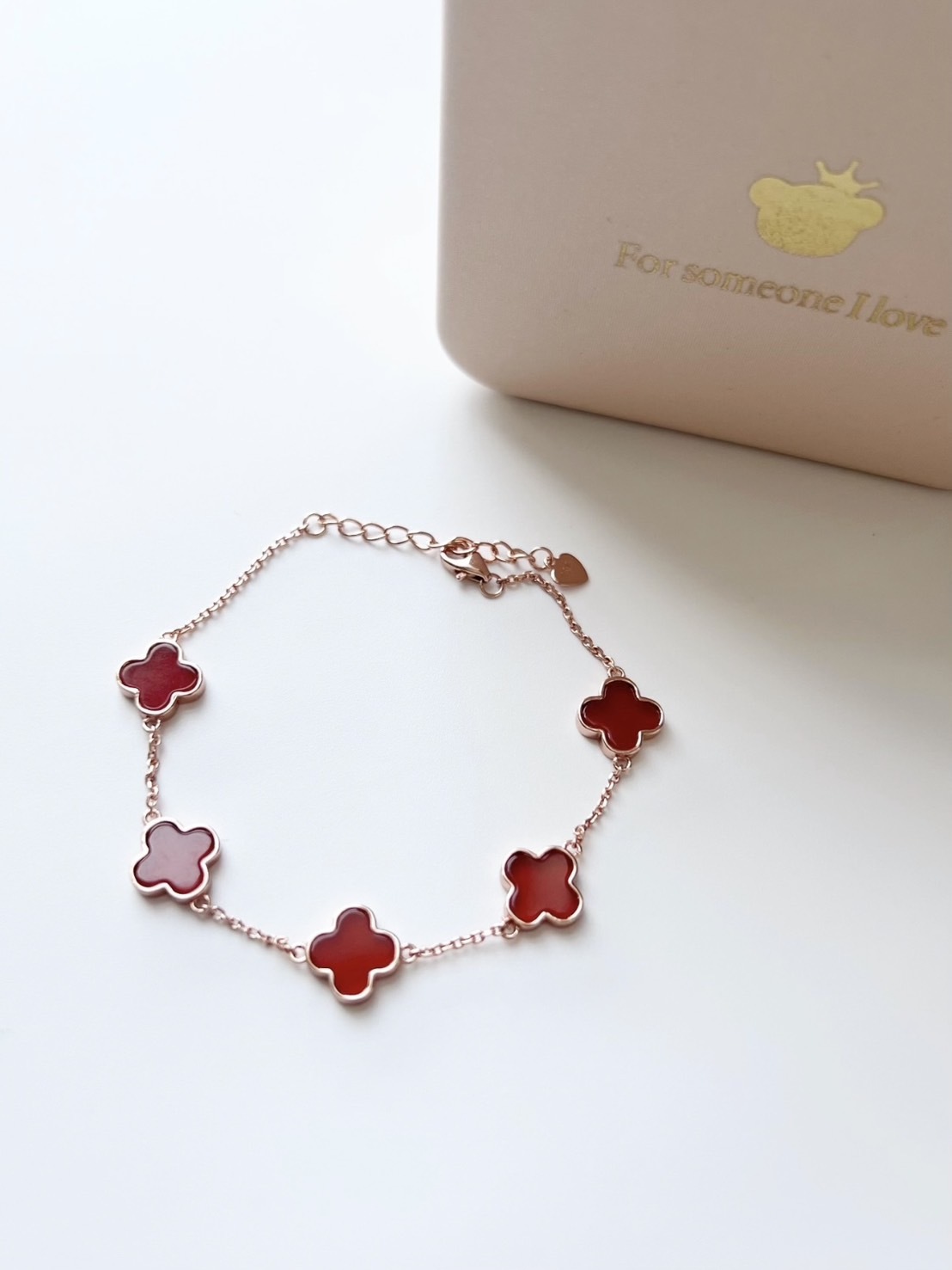 GRACE GIRL 幸運四葉草系列玉石手鍊 女款 925銀