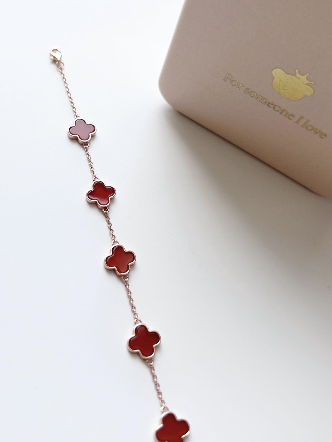 GRACE GIRL 幸運四葉草系列玉石手鍊 女款 925銀