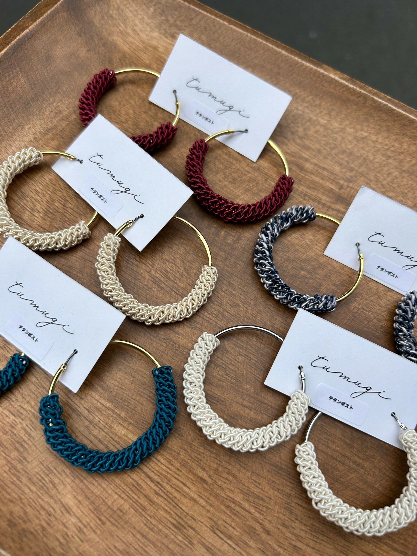 [TUMUGI] 水引環形耳環 (大)