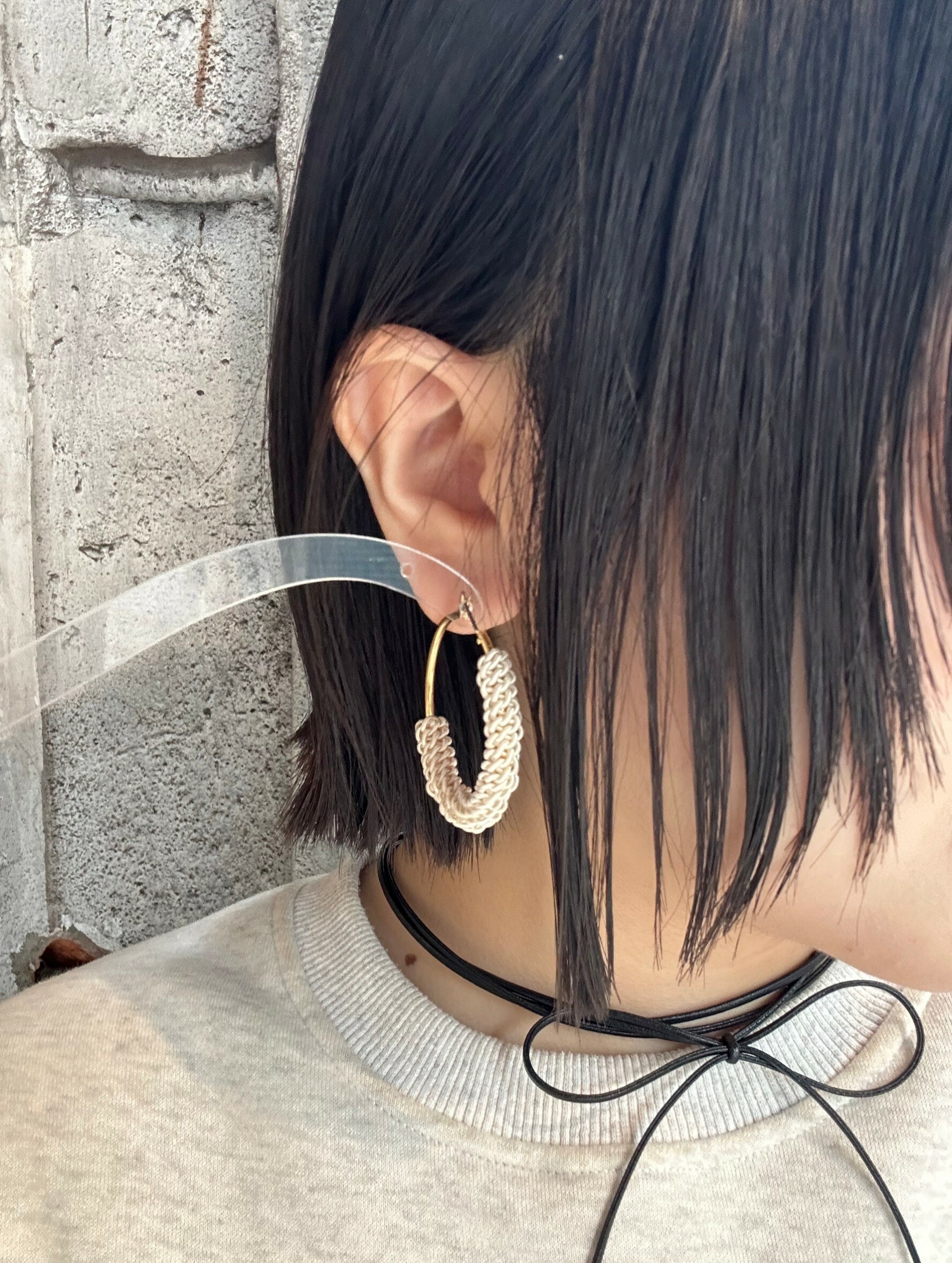 [TUMUGI] 水引環形耳環 (大)