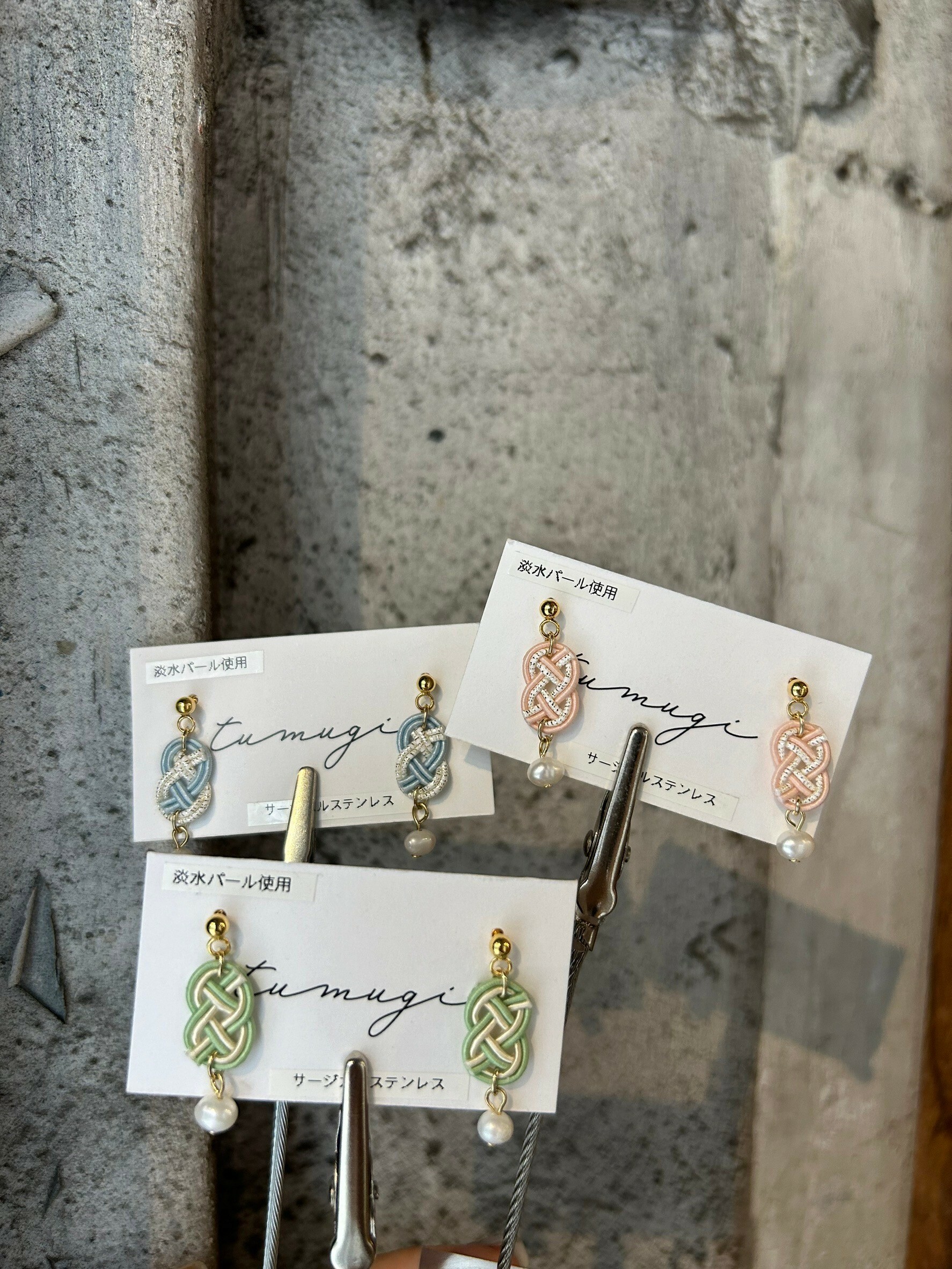 [TUMUGI] 水引x珍珠耳環