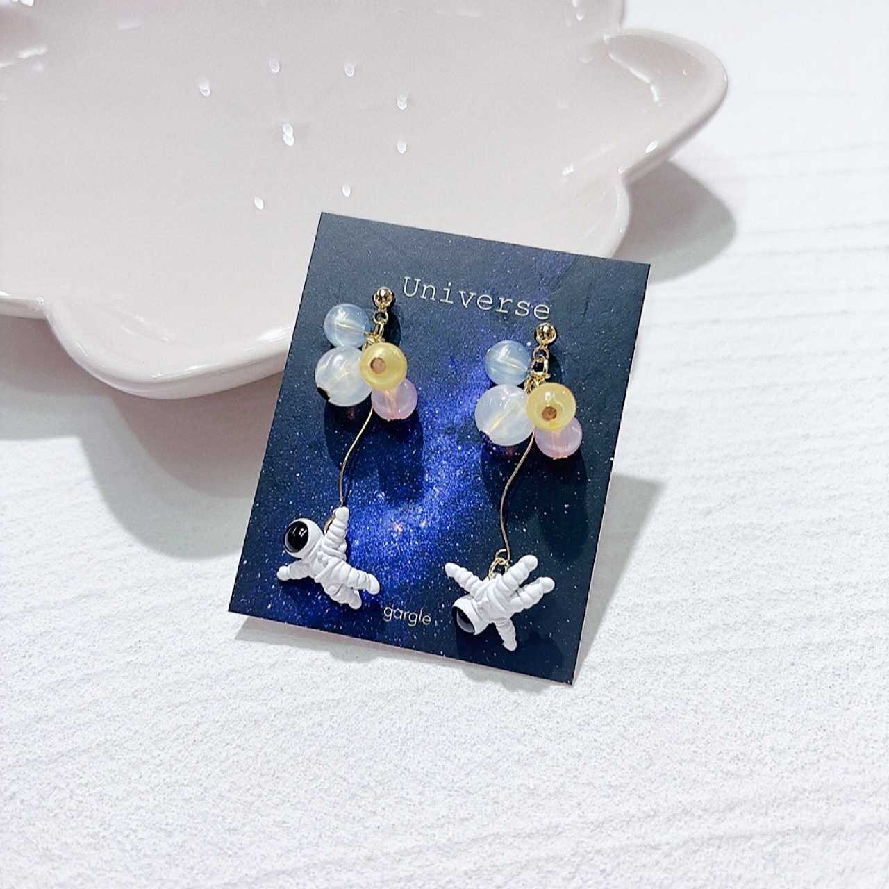 氣球與太空人耳環