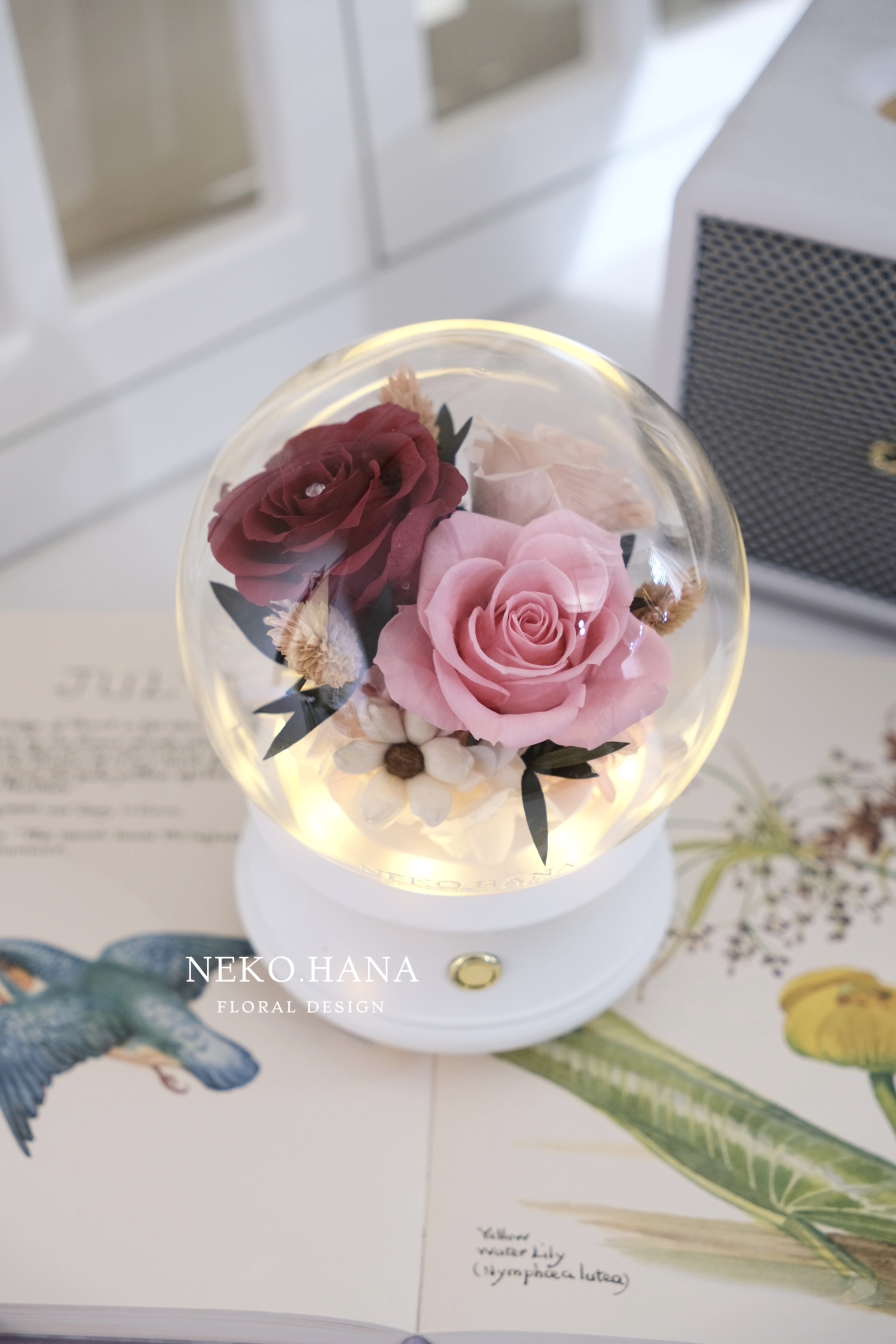 紅裸色永生花藍芽音響