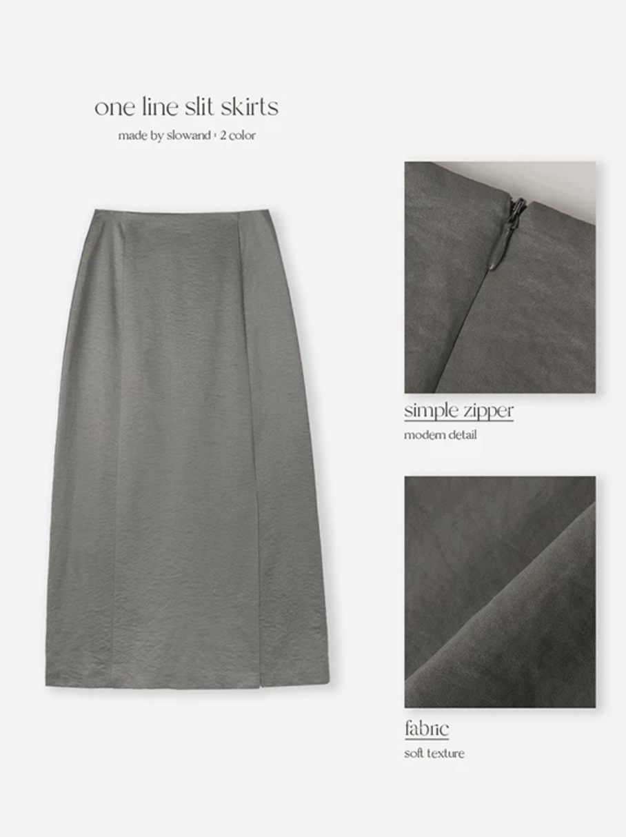 預訂｜SLOWAND #SLOWMADE One Line Slit Skirt (2 Color)