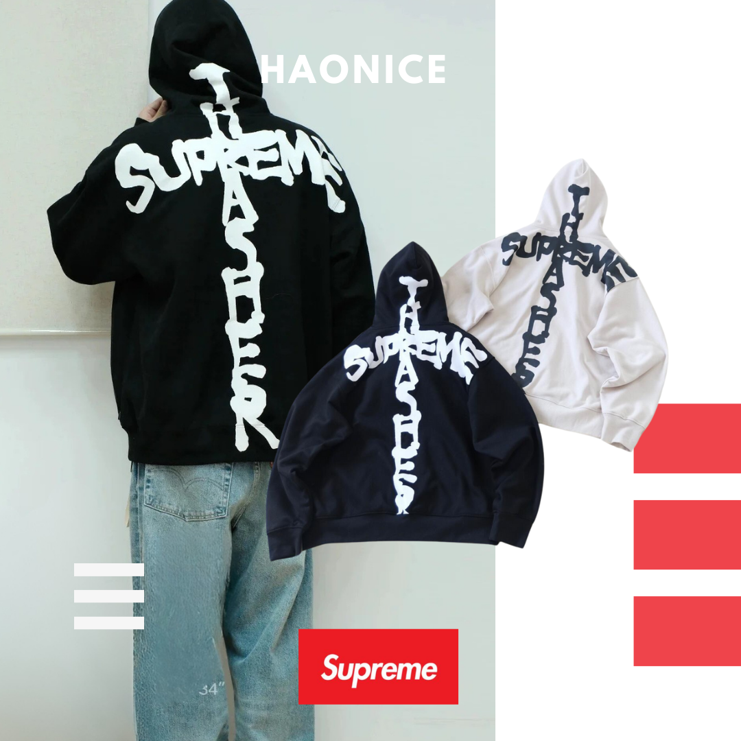 【HAO NICE】長袖 拉鏈外套 Supreme X THRASHER ZIP UP HOODED FW24 WEEK6 英文十字拉鍊外套