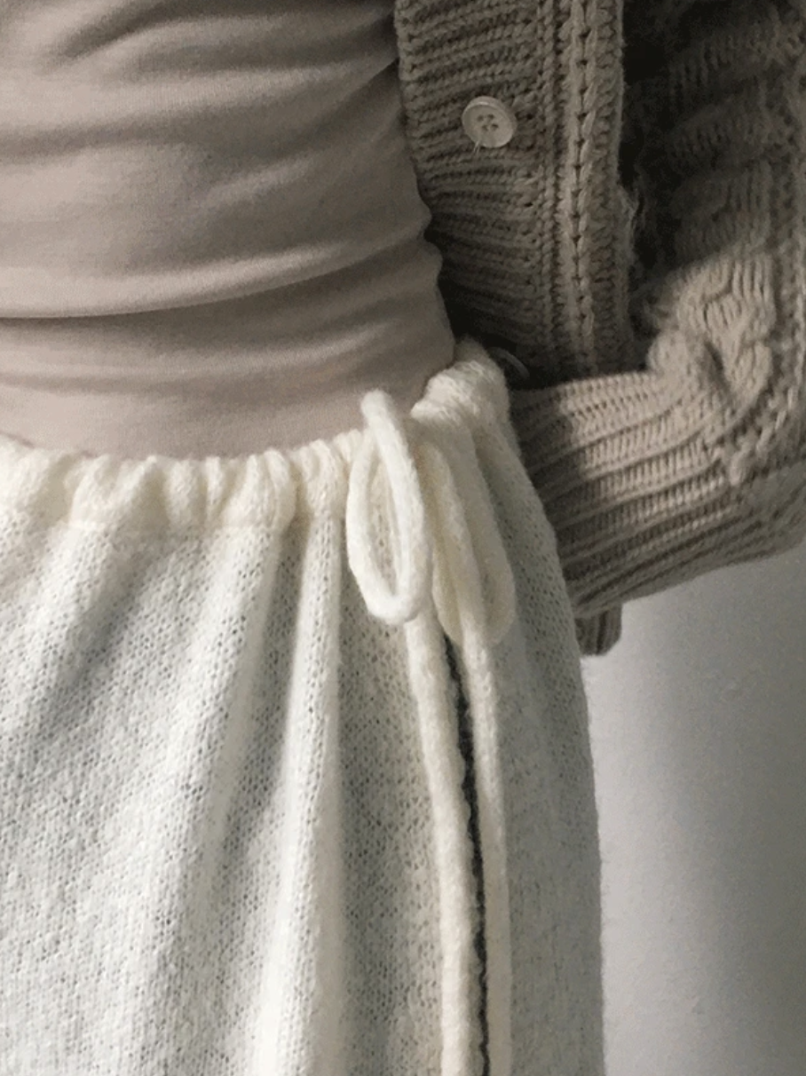 預訂｜SLOWAND #SLOWMADE Layered Knit Wrap Skirt (2 Color)