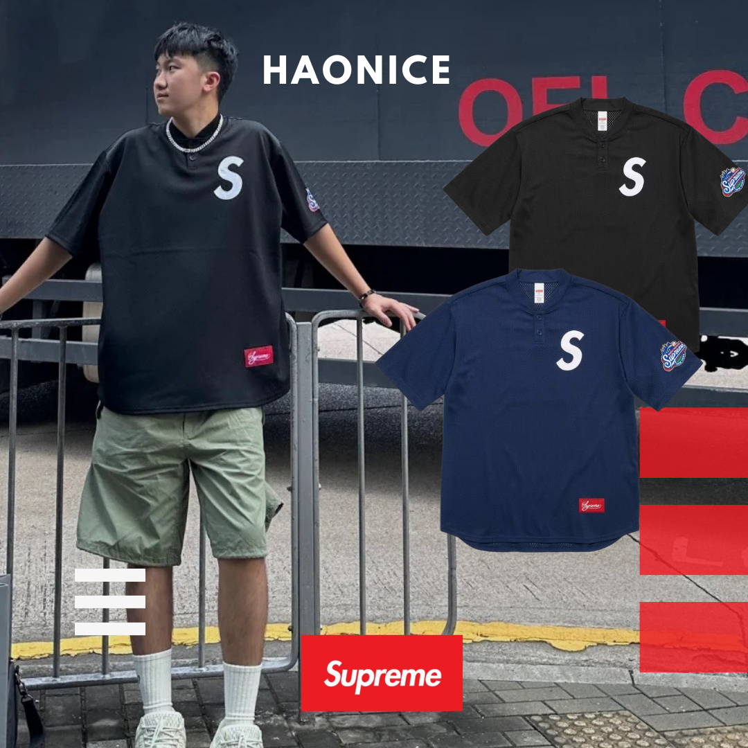 【24fw】Supreme S Logo Baseball Henley SUPREME FW24 S Logo Baseball Henley | Black