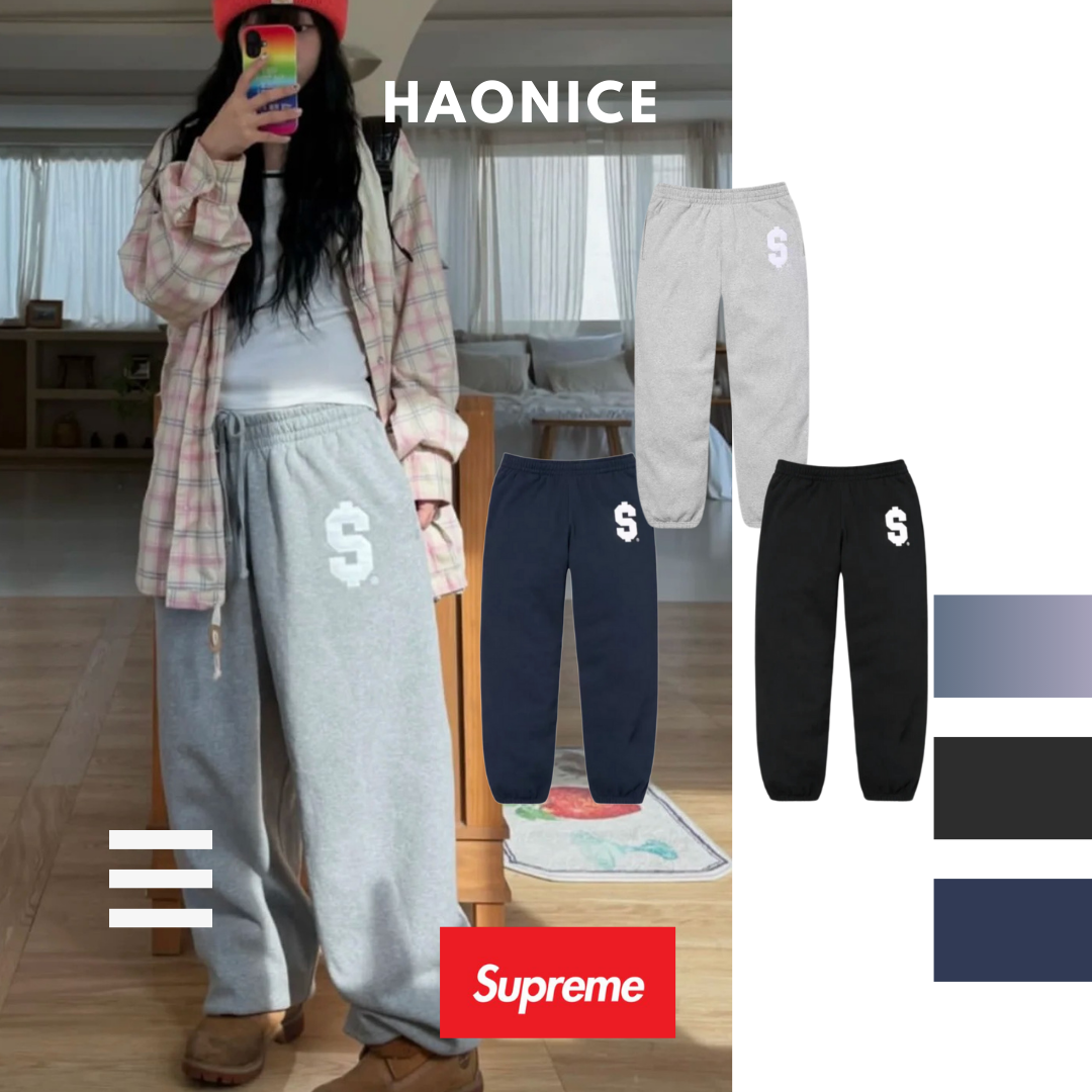 【NICE 歐美日韓代購】24SS SUPREME 秋季新款🍁金錢符號logo長褲 運動褲 棉褲 休閒 束口