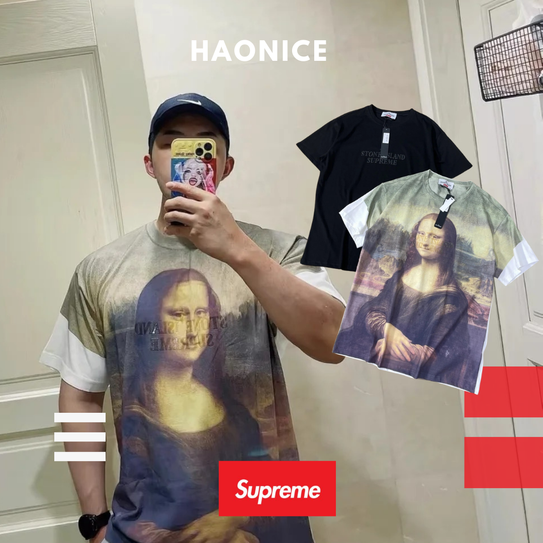 【NICE 歐美日韓代購】24SS夏季新品🔥美式潮牌🇺🇸 SUPREME X STONE ISLAND聯名 蒙娜麗莎的微笑logo短T