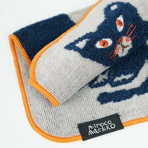 mirocomachiko_黑貓 刺繡款 純棉小手帕 |日本Greeting Life