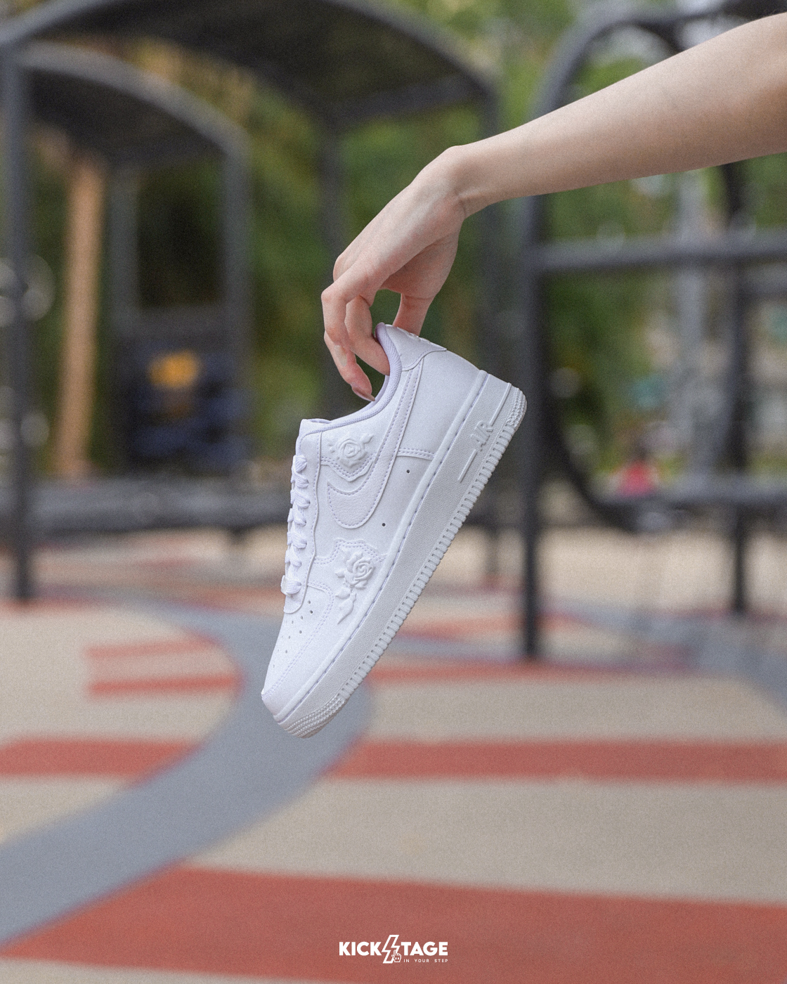 女鞋 NIKE AIR FORCE 1'07 'White Rose' 白玫瑰 浮雕玫瑰 皮革 休閒鞋【HF2016-100】25VD
