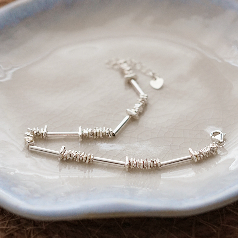 大地之歌純銀手鍊/SB079 925純銀飾品 情人節禮物 簡約質感手鏈 聖誕禮物禮盒