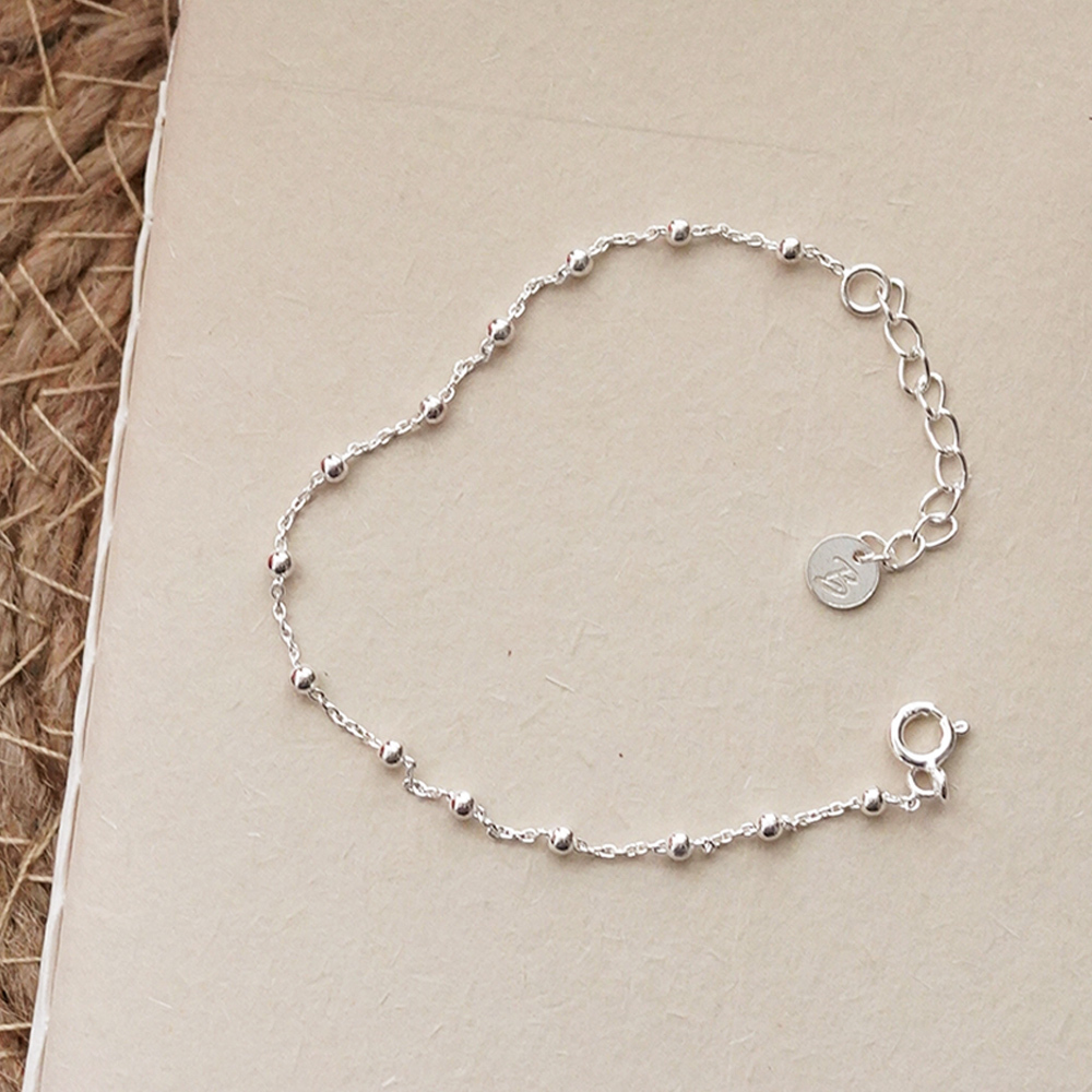 心情點滴圓珠純銀手鍊(大人小孩尺寸)/SB010N| 親子鍊 925純銀手鏈 小孩手鏈 聖誕禮物禮盒