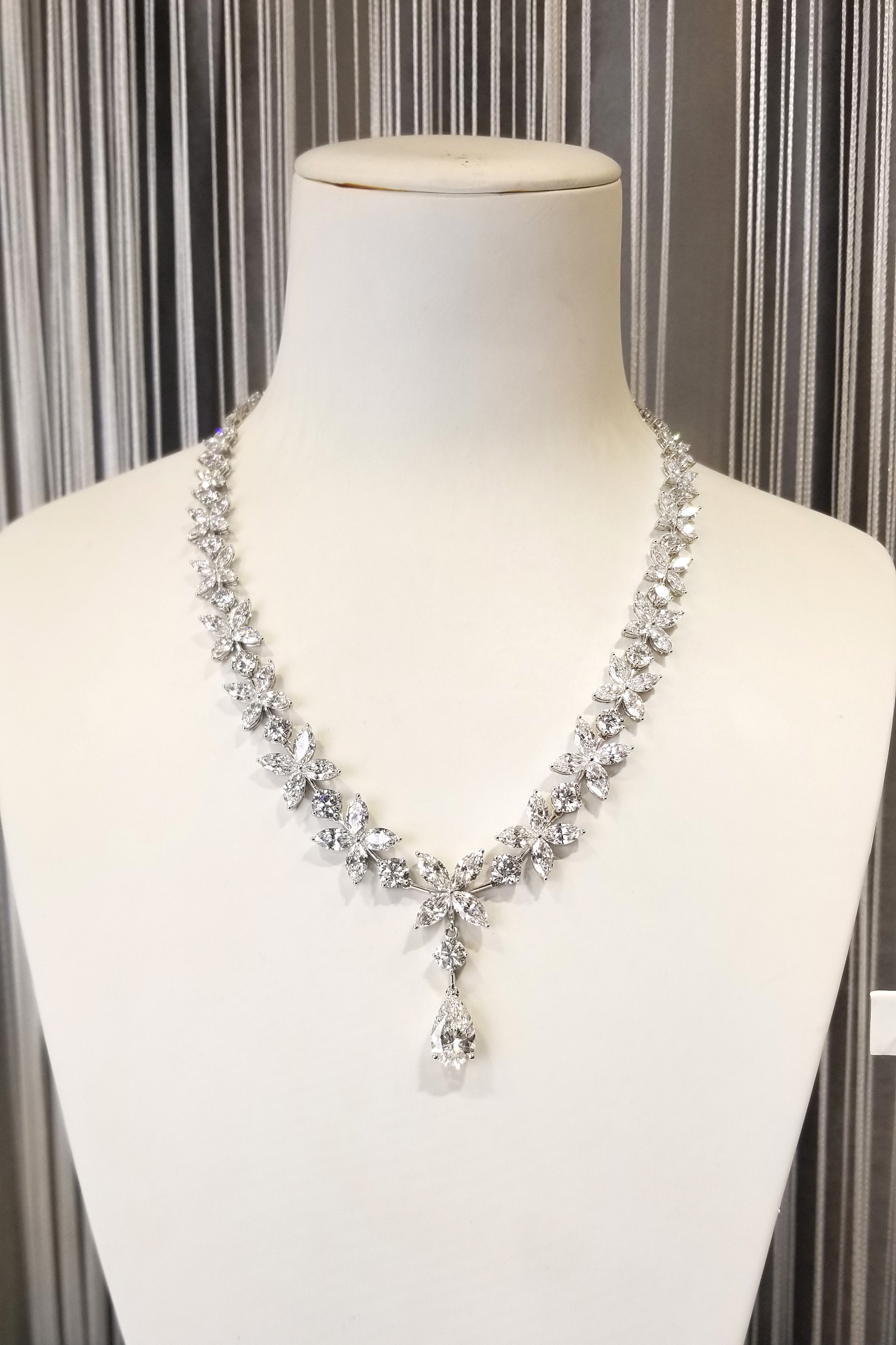 18K白金 實驗室培育鑽石婚禮宴會頸鏈