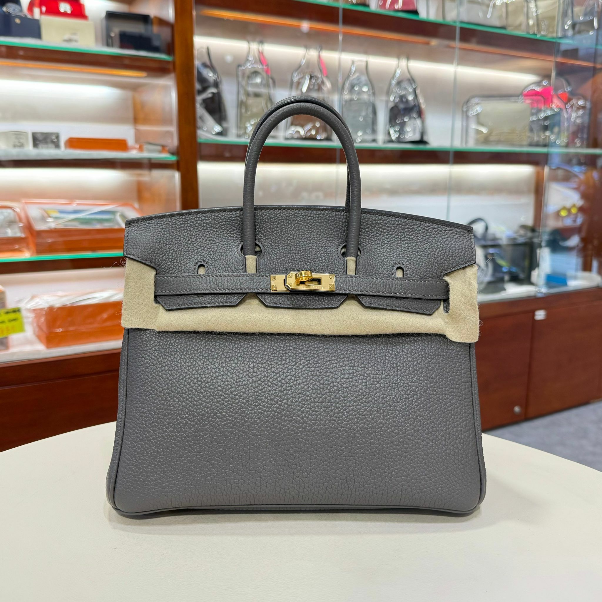 99%NEW二手BIRKIN 25 8F錫器灰ETAIN/GWH Z STAMP #B25 #香榭站正品