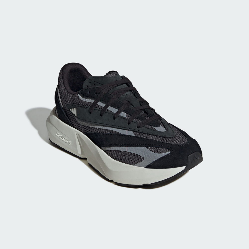 女鞋 ADIDAS LIGHTBLAZE 黑白 宋雨琦 BABYMONSTER同款 麂皮 網眼 反光 復古 運動鞋 跑鞋【JH6959】