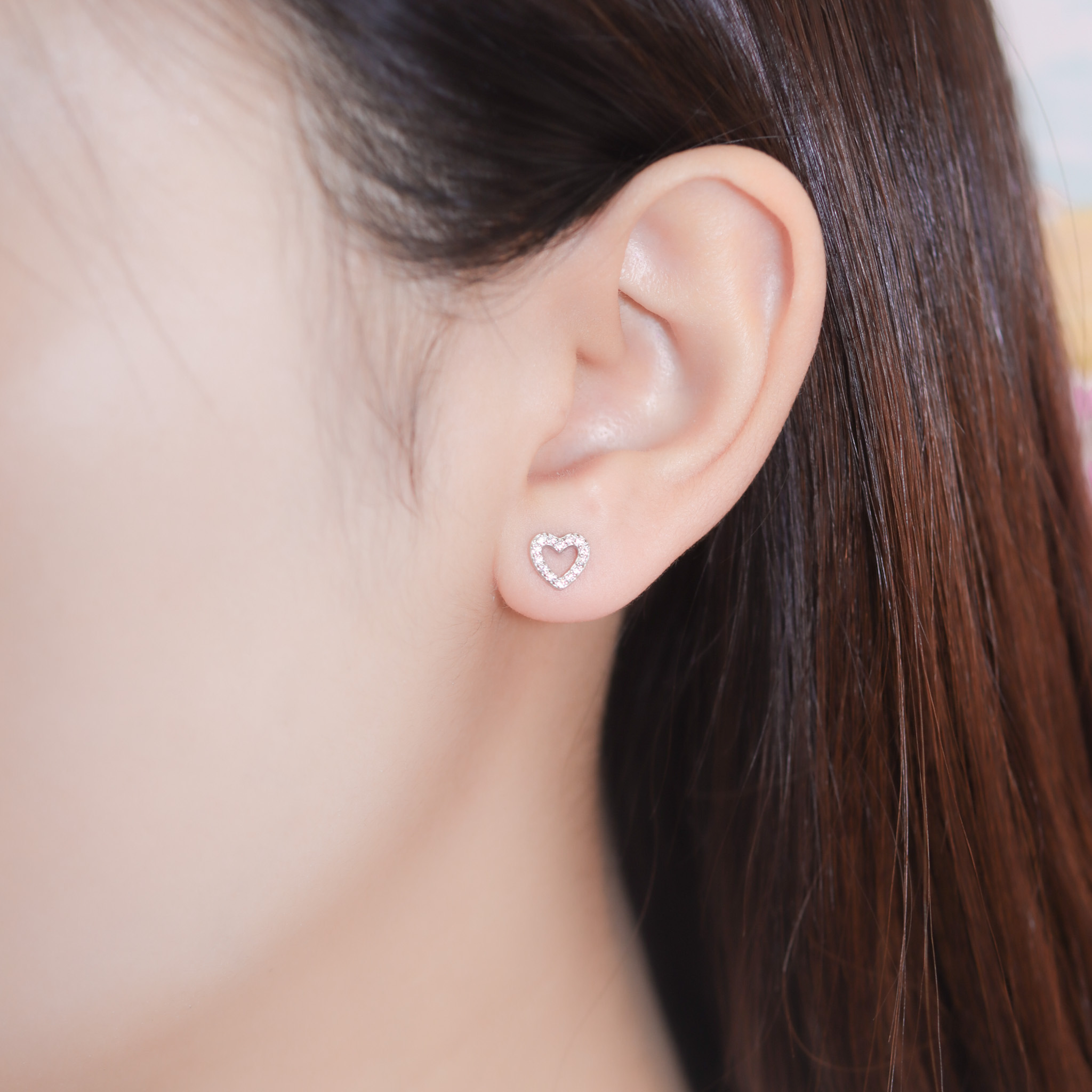 | 925純銀・白金・玫瑰金 | 簡愛意耳環 (銀/玫瑰金) | EA0912 |