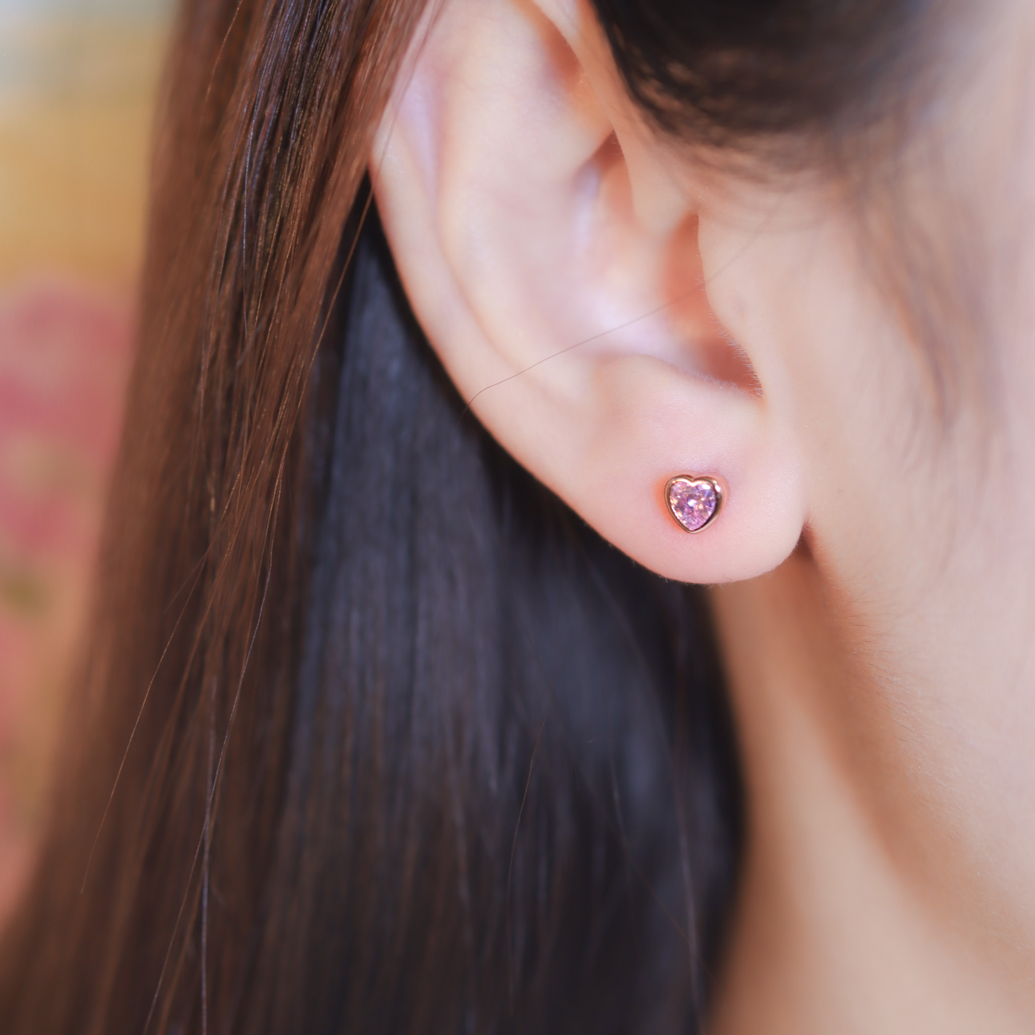 | 925純銀・玫瑰金 | 漫粉小愛意耳環 | EA0926 |