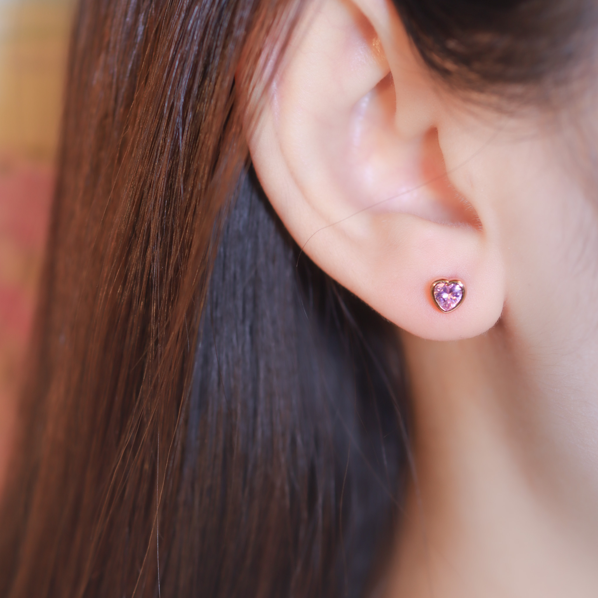 | 925純銀・玫瑰金 | 漫粉小愛意耳環 | EA0926 |