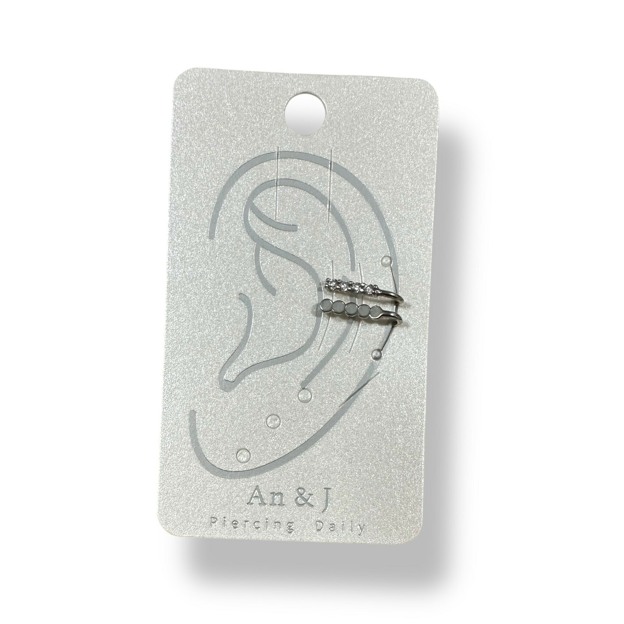 夾式-四連鑽+排列五白點(銀針)