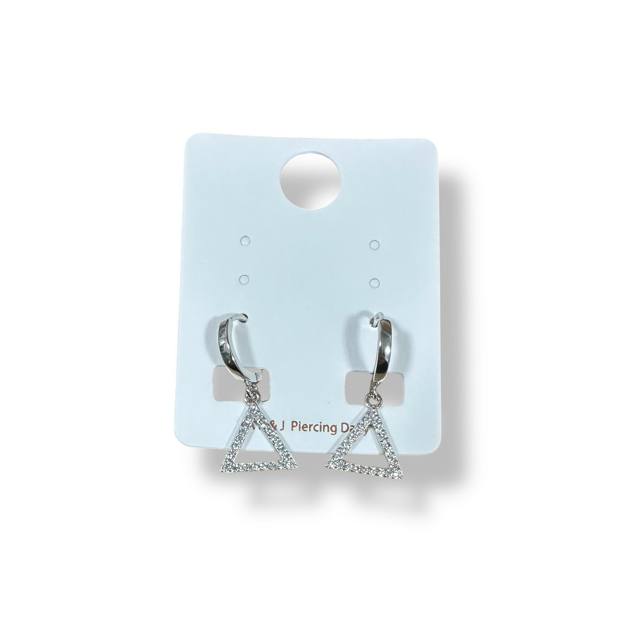 易扣-垂吊線鋯三角框(銀針)