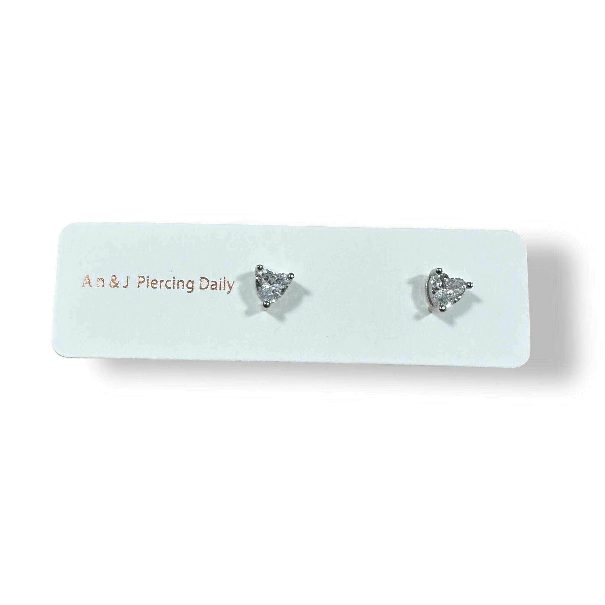 針式-高檯愛心鋯 白(銀針)