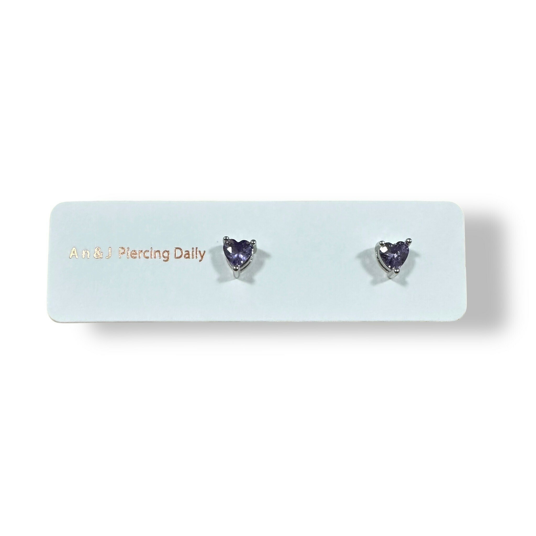 針式-高檯愛心鋯 紫(銀針)