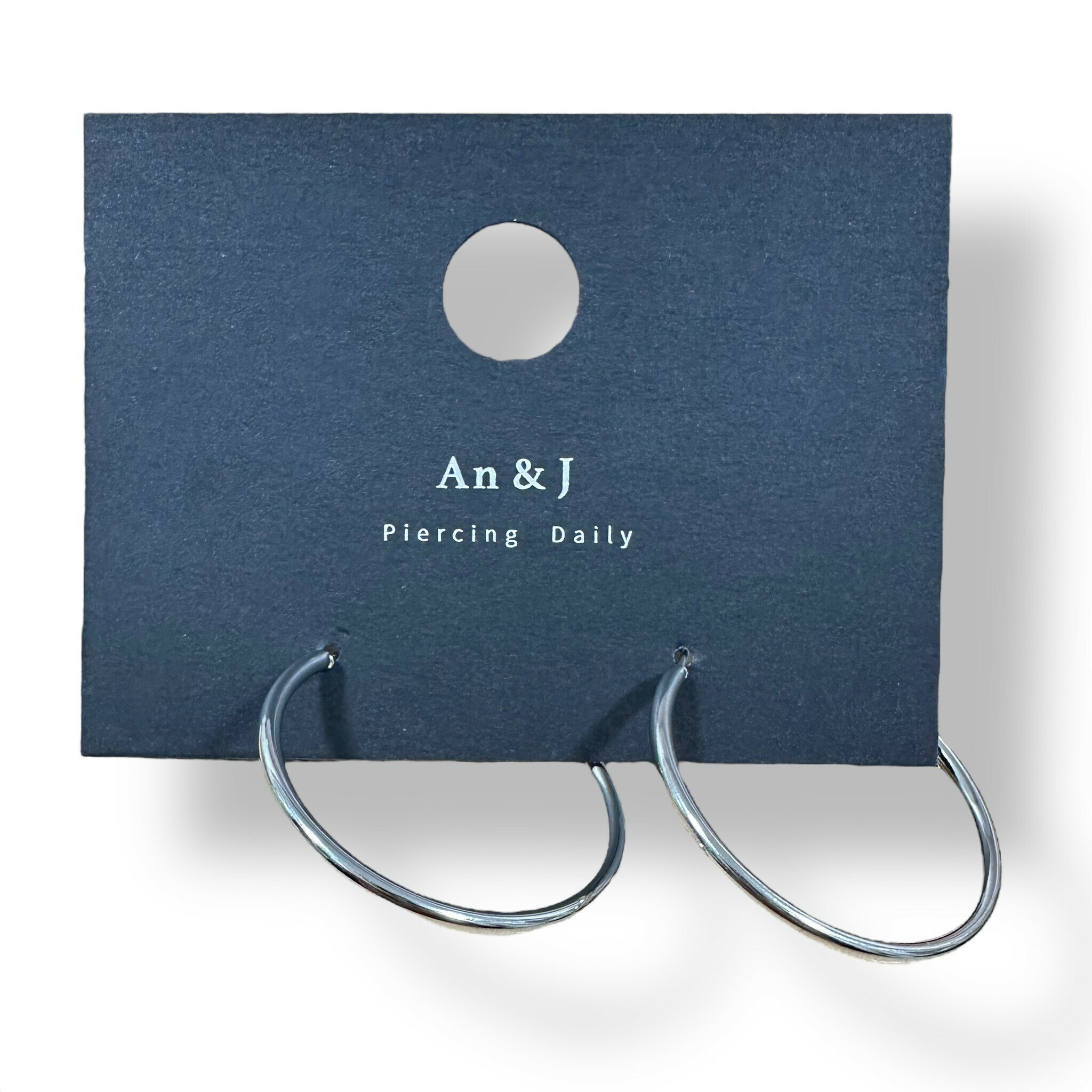 彈扣式-素圈 銀 3CM(鋼針)