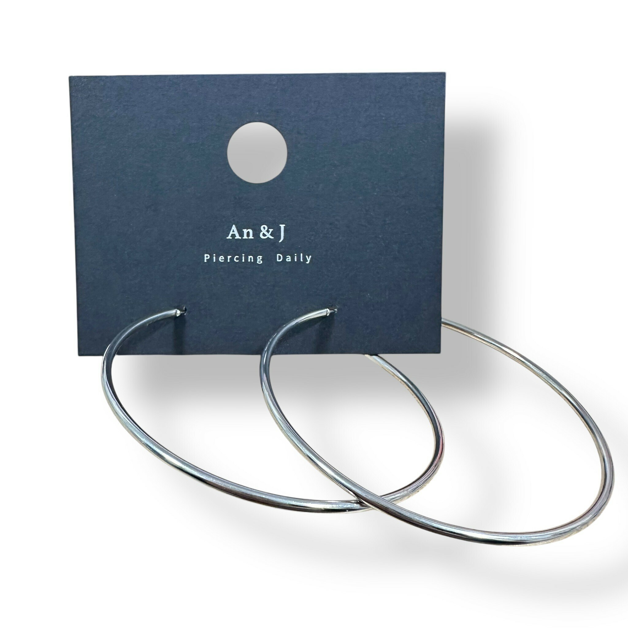 彈扣式-素圈 銀 6CM(鋼針)