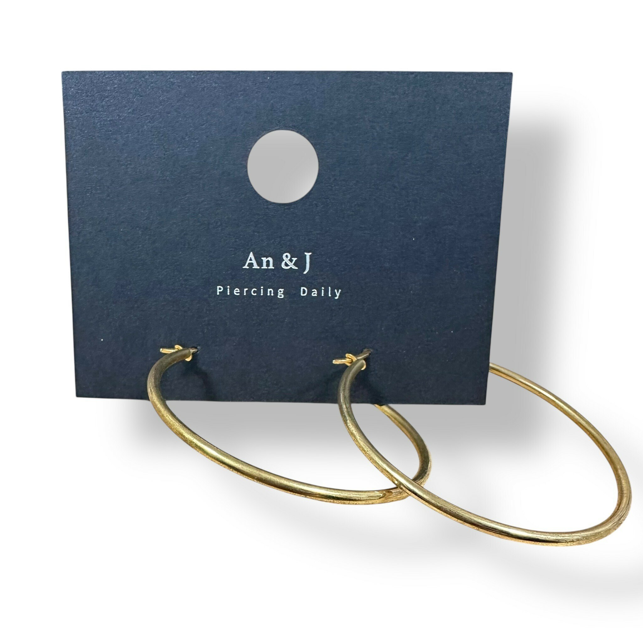 壓扣式-素圈 金 4.5CM(鋼針)