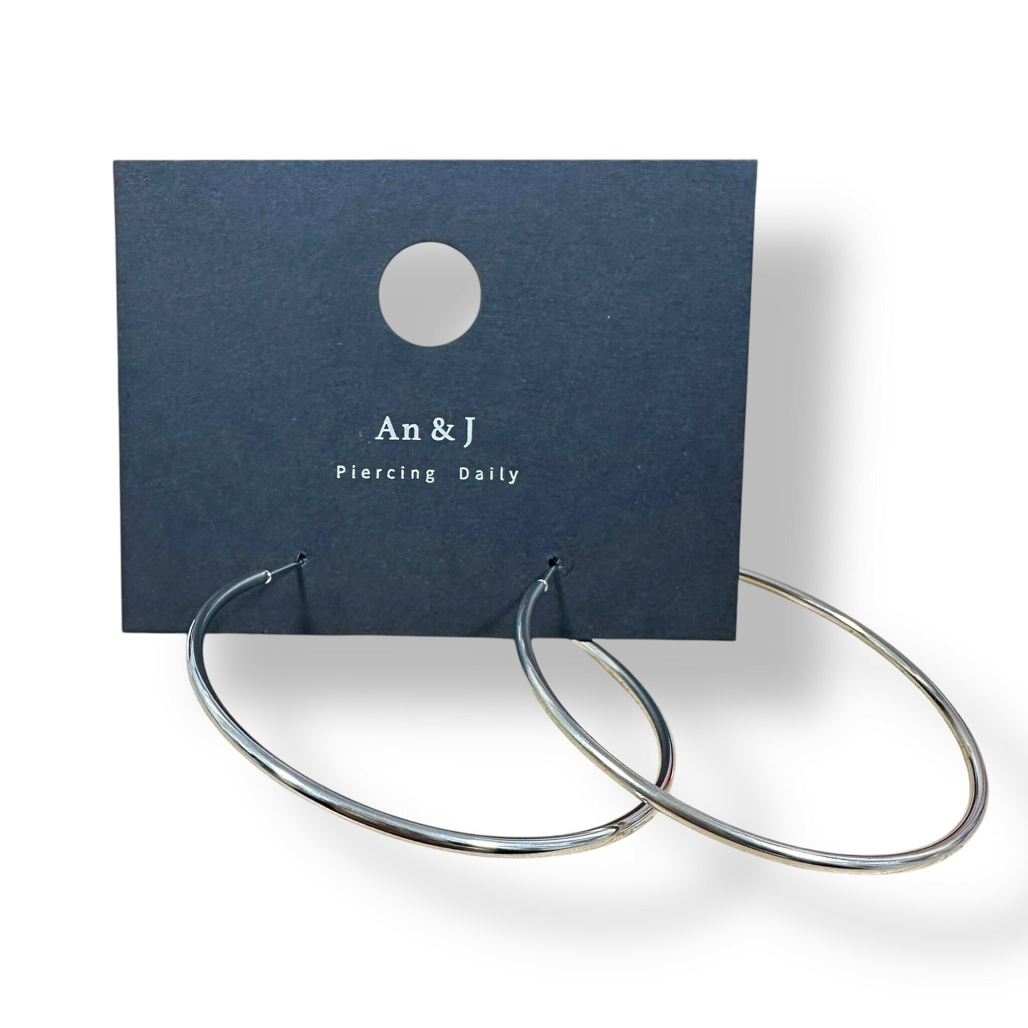 彈扣式-素圈 銀 5CM(鋼針)