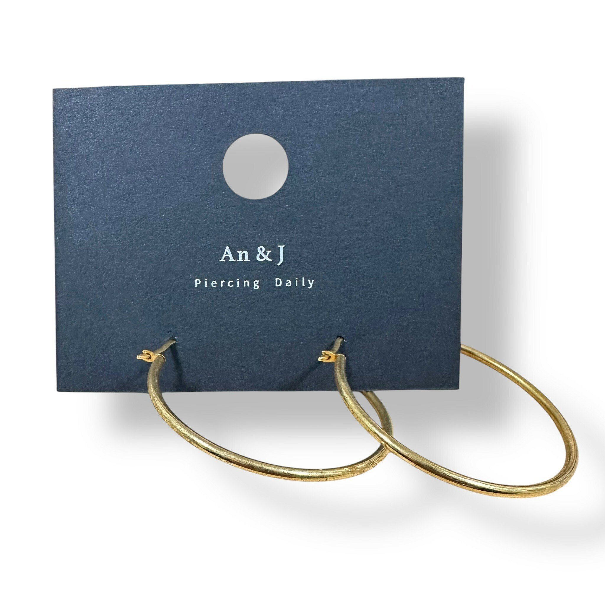 壓扣式-素圈 金 4CM(鋼針)