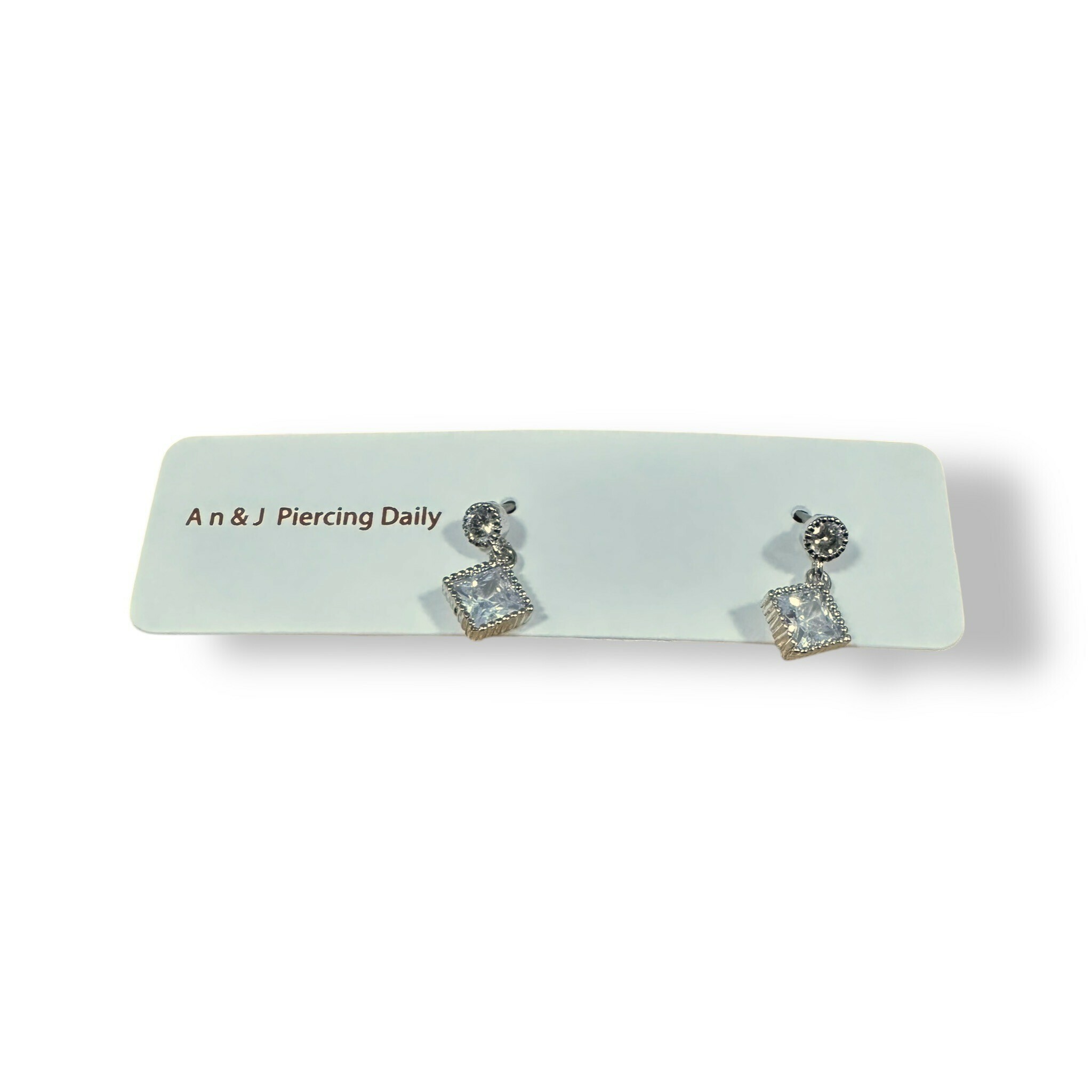 鎖珠-白鋯垂吊大方鋯(鋼針)