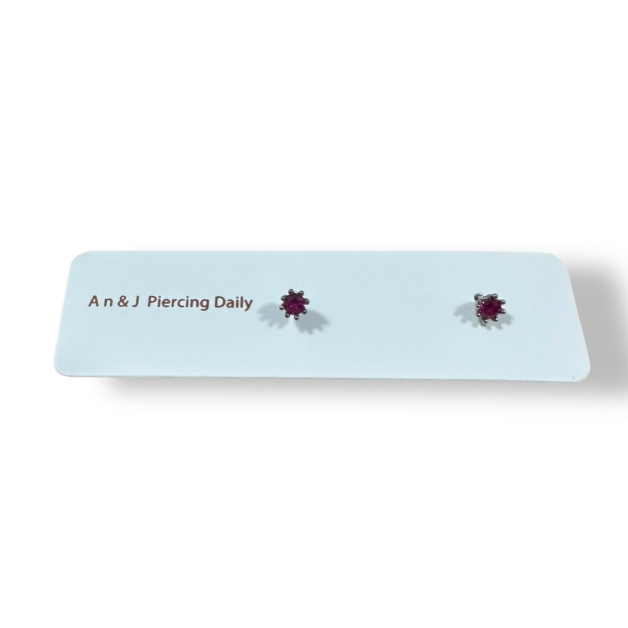 鎖珠-高檯玫紅鋯(銀針)