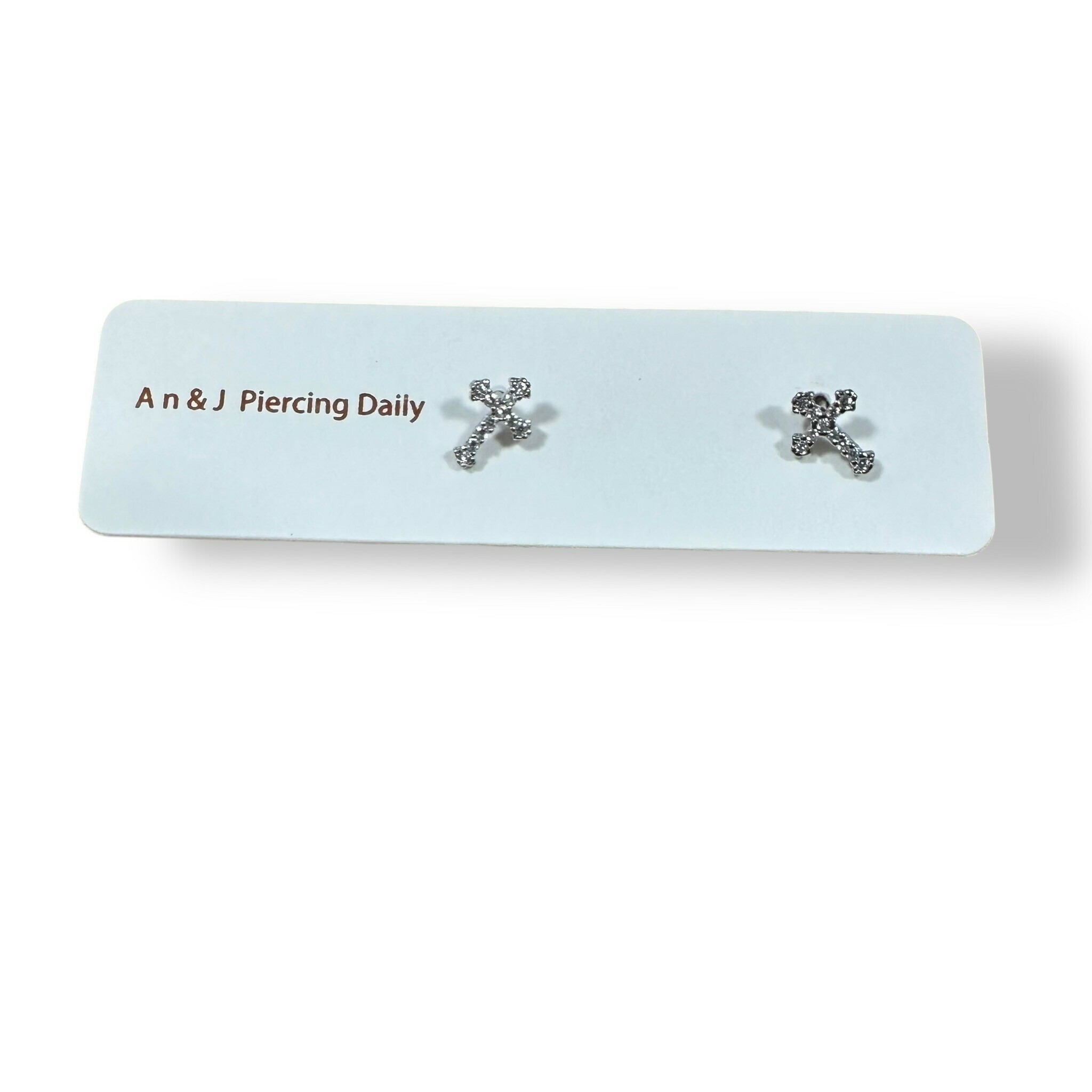 鎖珠-滿鋯小十字架(銀針)