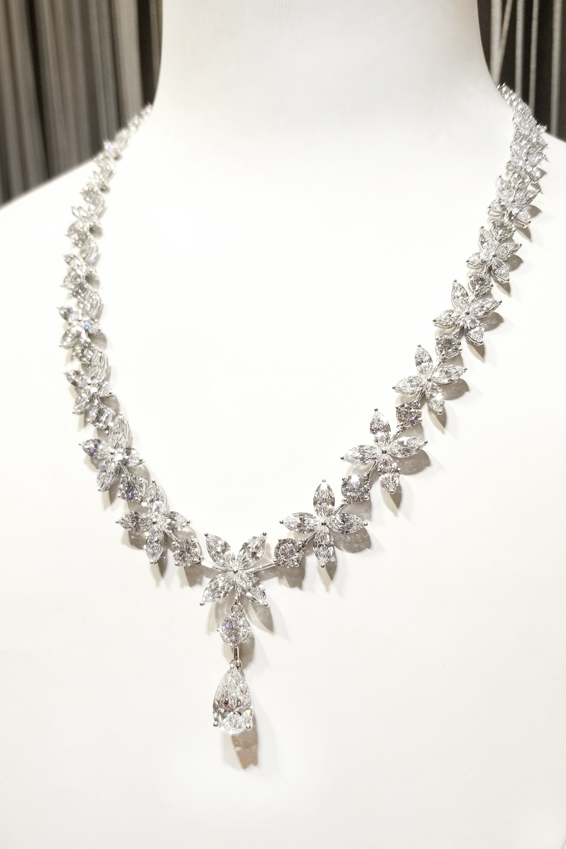 18K白金 實驗室培育鑽石婚禮宴會頸鏈