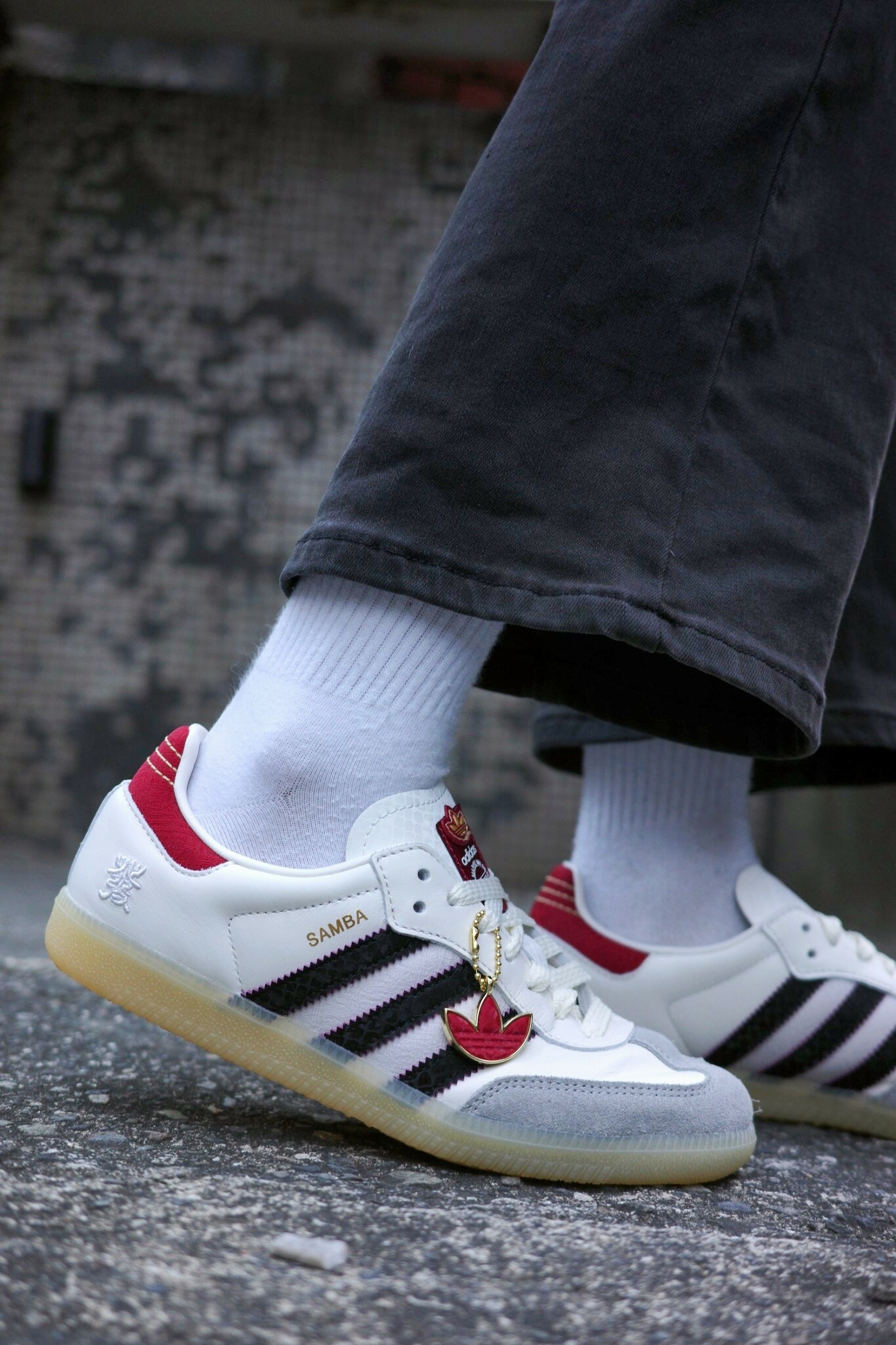 Adidas Originals Samba OG X CNY 蛇年限定 黑白紅 刺繡 蛇鱗紋 JQ5976