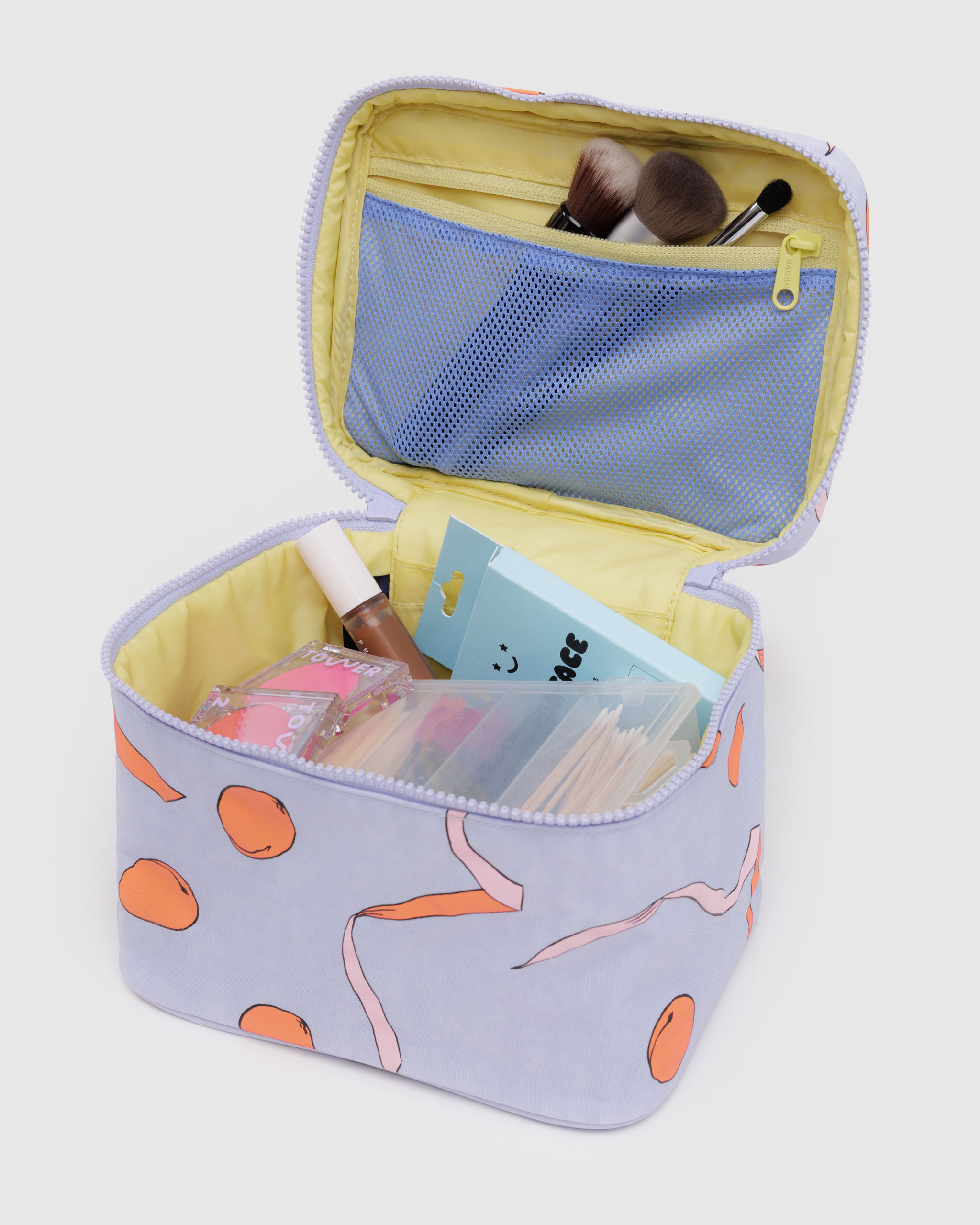 Large Cosmetic Case - Apricots & Ribbons | BAGGU