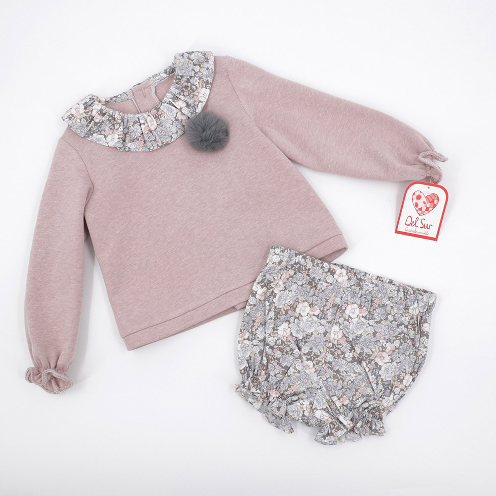 Del Sur Top and Bloomers Set 24M