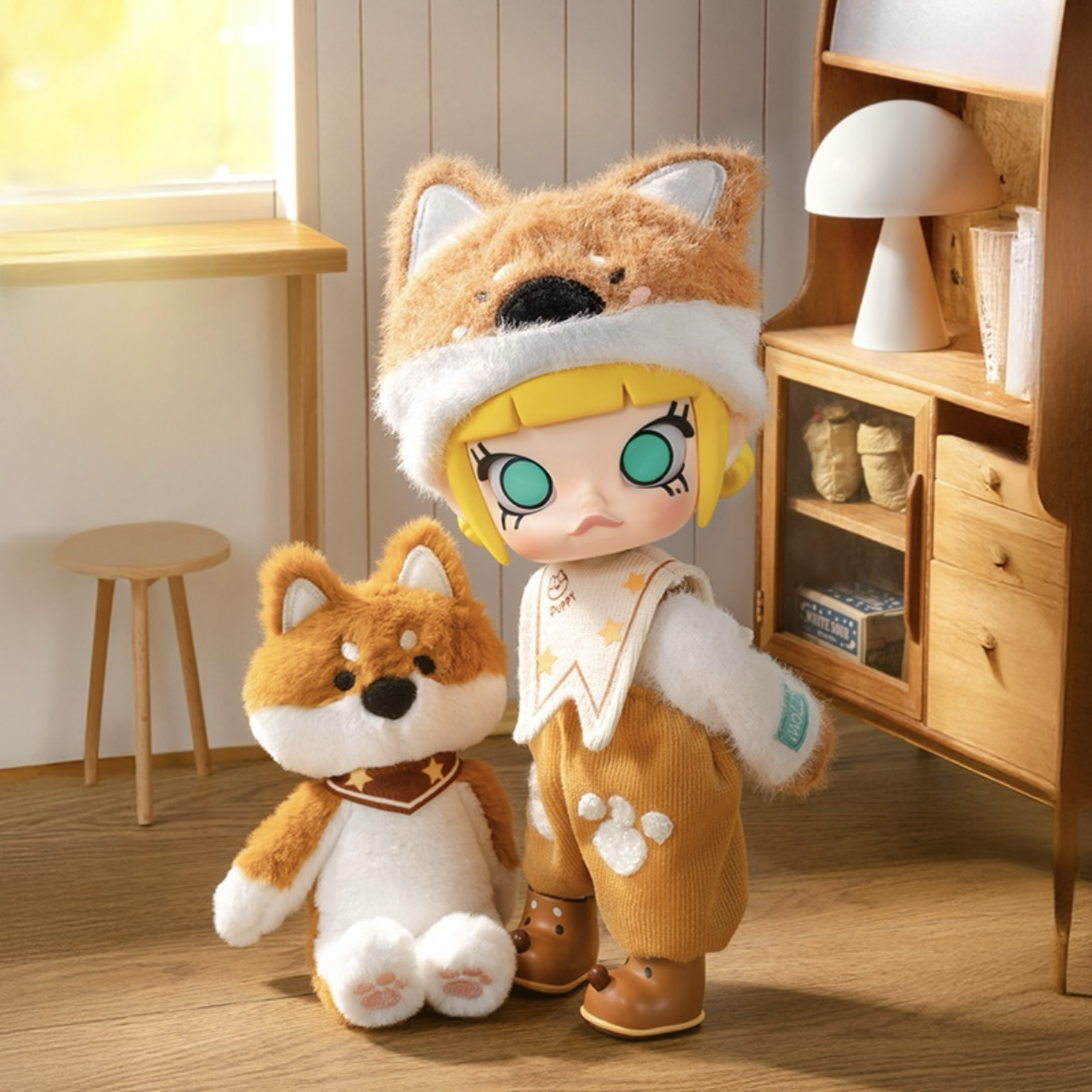 POPMART POP MART 泡泡瑪特 MOLLY 小熊麵包 柴犬狗狗 抱抱 公仔 1/8可動人偶 全身關節可動