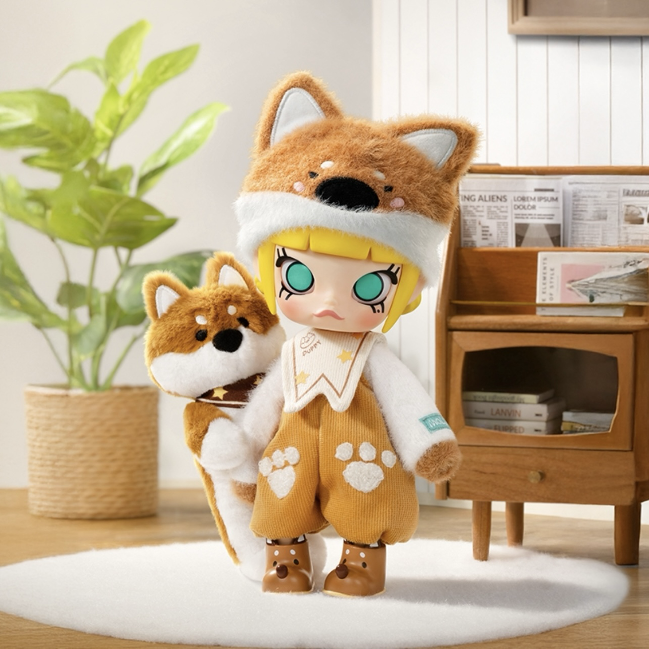 POPMART POP MART 泡泡瑪特 MOLLY 小熊麵包 柴犬狗狗 抱抱 公仔 1/8可動人偶 全身關節可動