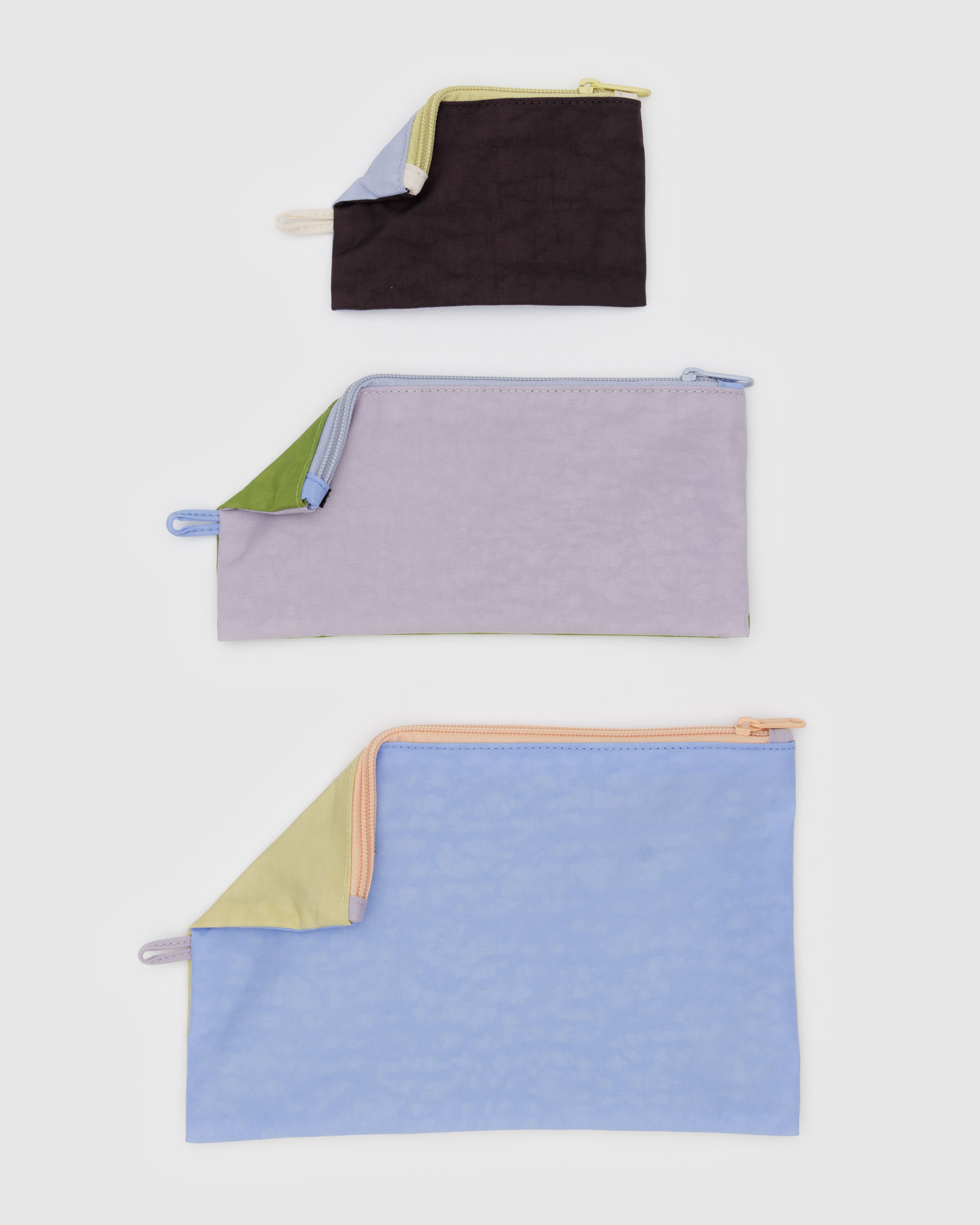 Flat Pouch Set - Pastels Colorblock｜BAGGU