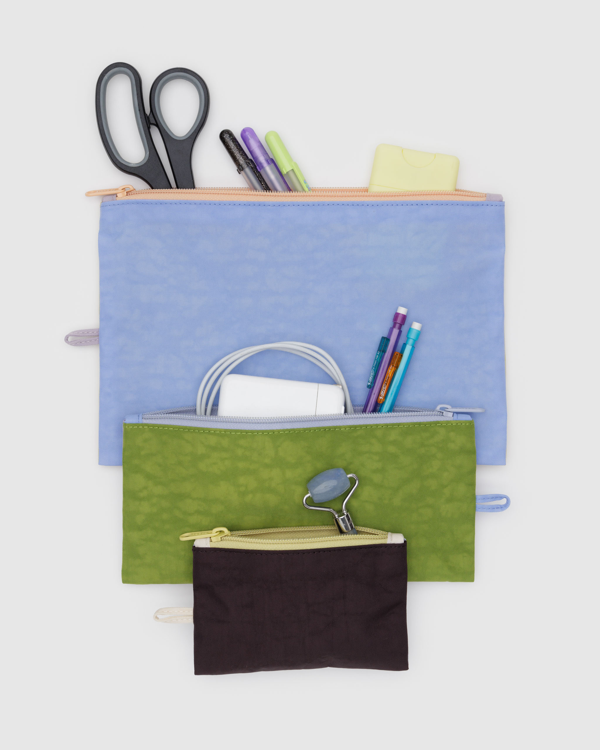 Flat Pouch Set - Pastels Colorblock｜BAGGU