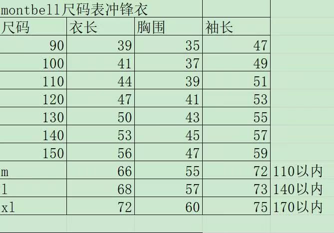 廠單 montbell 防曬衝鋒衣