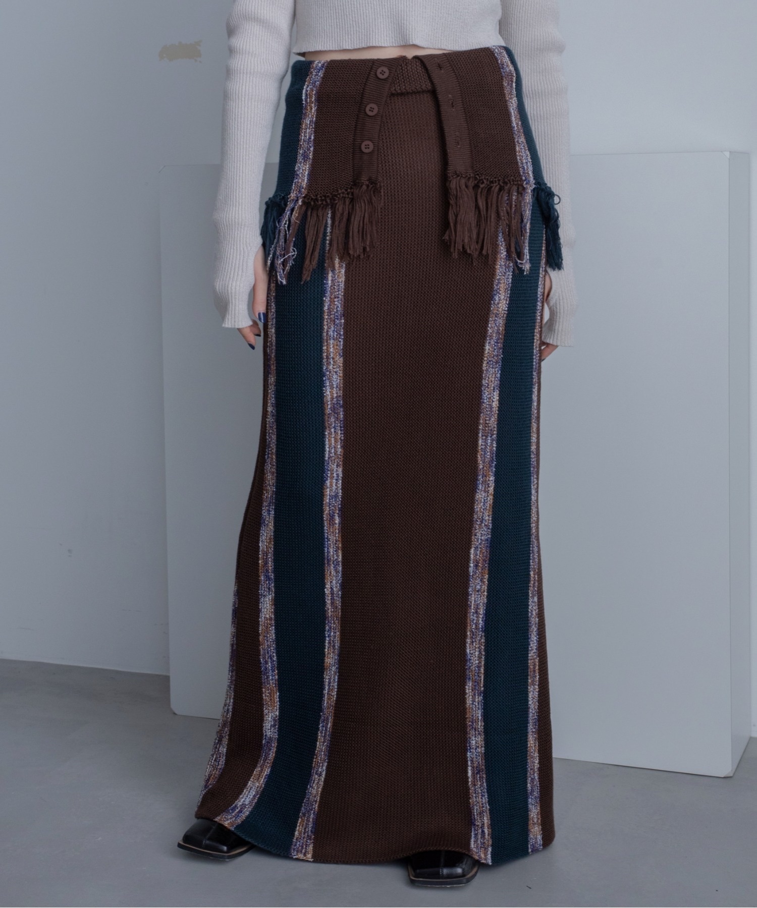 SELECT / Knit Stripe Skirt