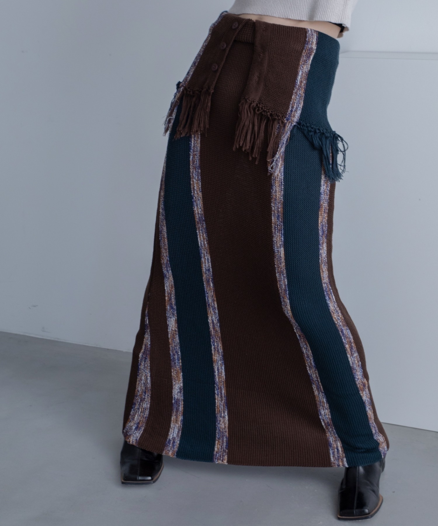 SELECT / Knit Stripe Skirt